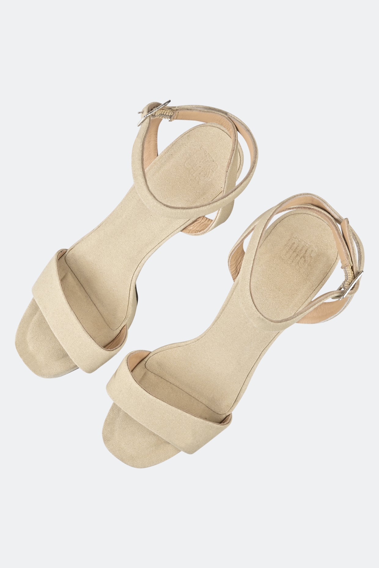 Vegan Nude Suede One Strap Platforms