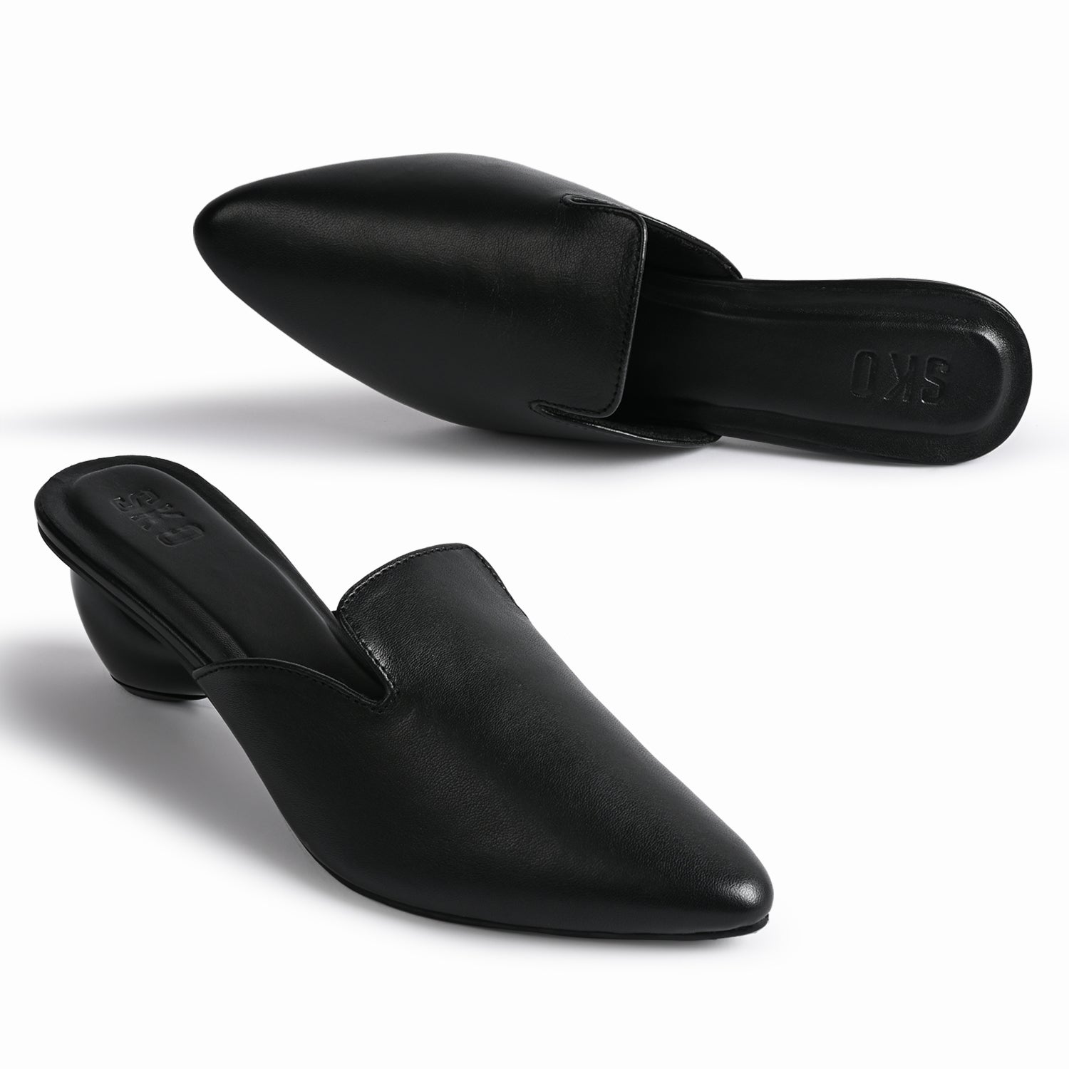 Cobble Mule Heels in Black