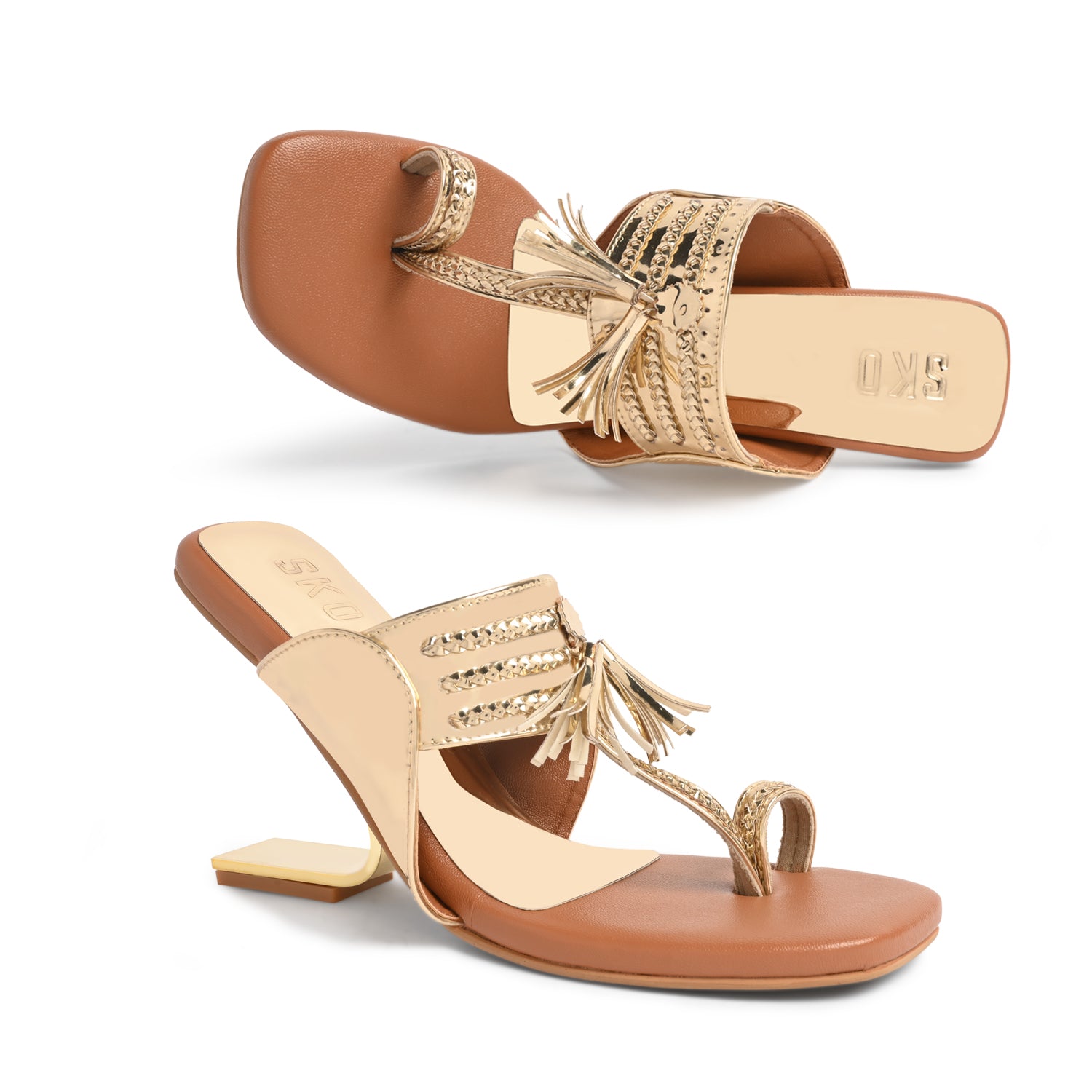 Kolhapuri in Fondi Gold for Women