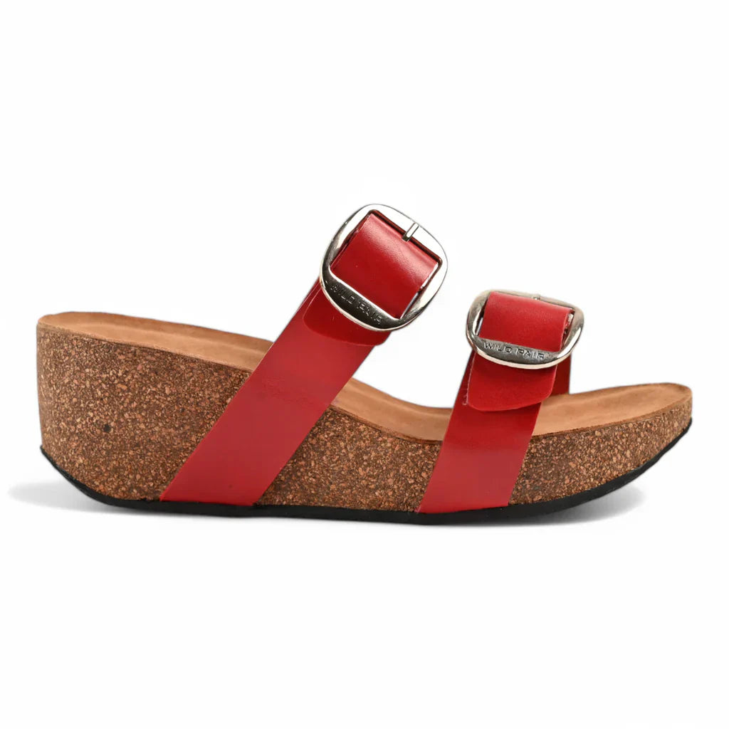 Ibiza Cork Wedge in Red