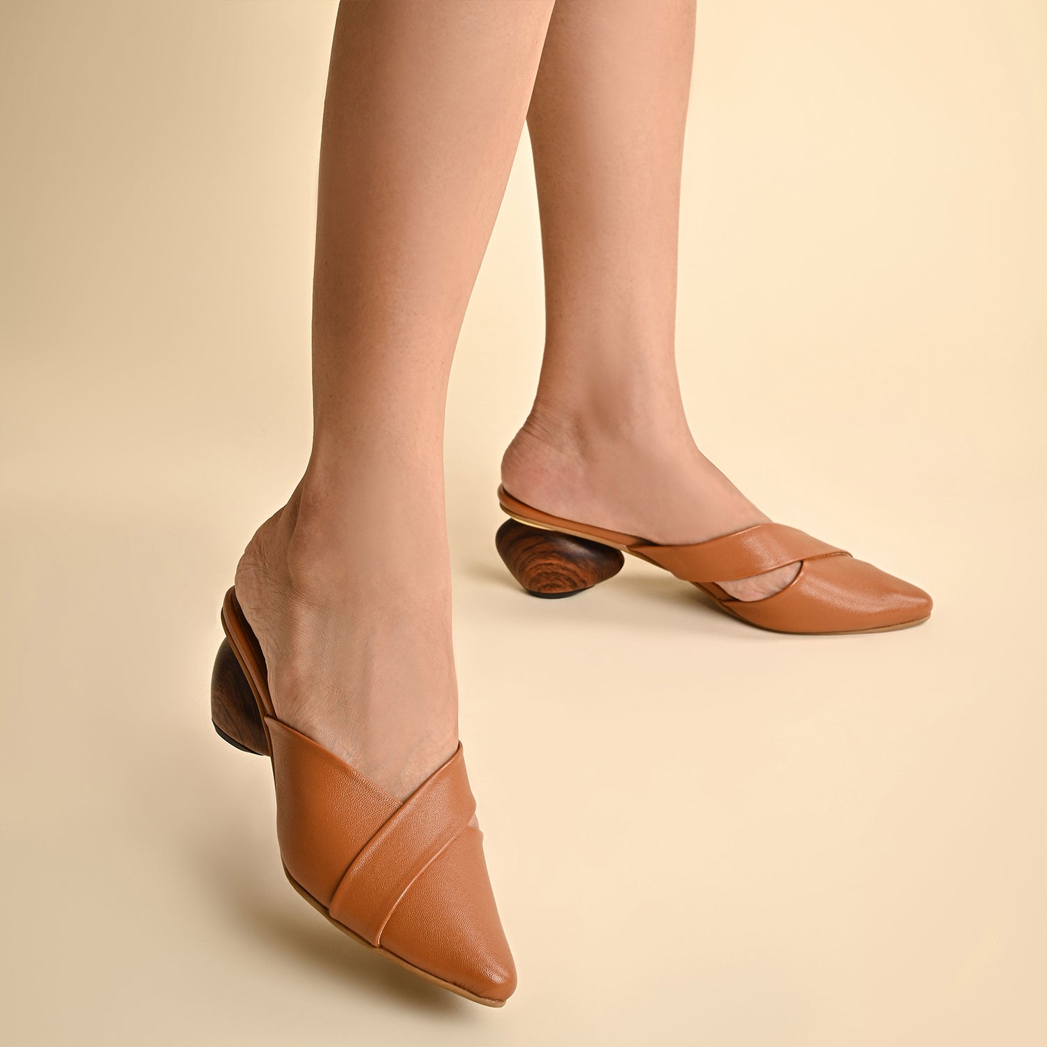 SarnoX Tan Heels For Women