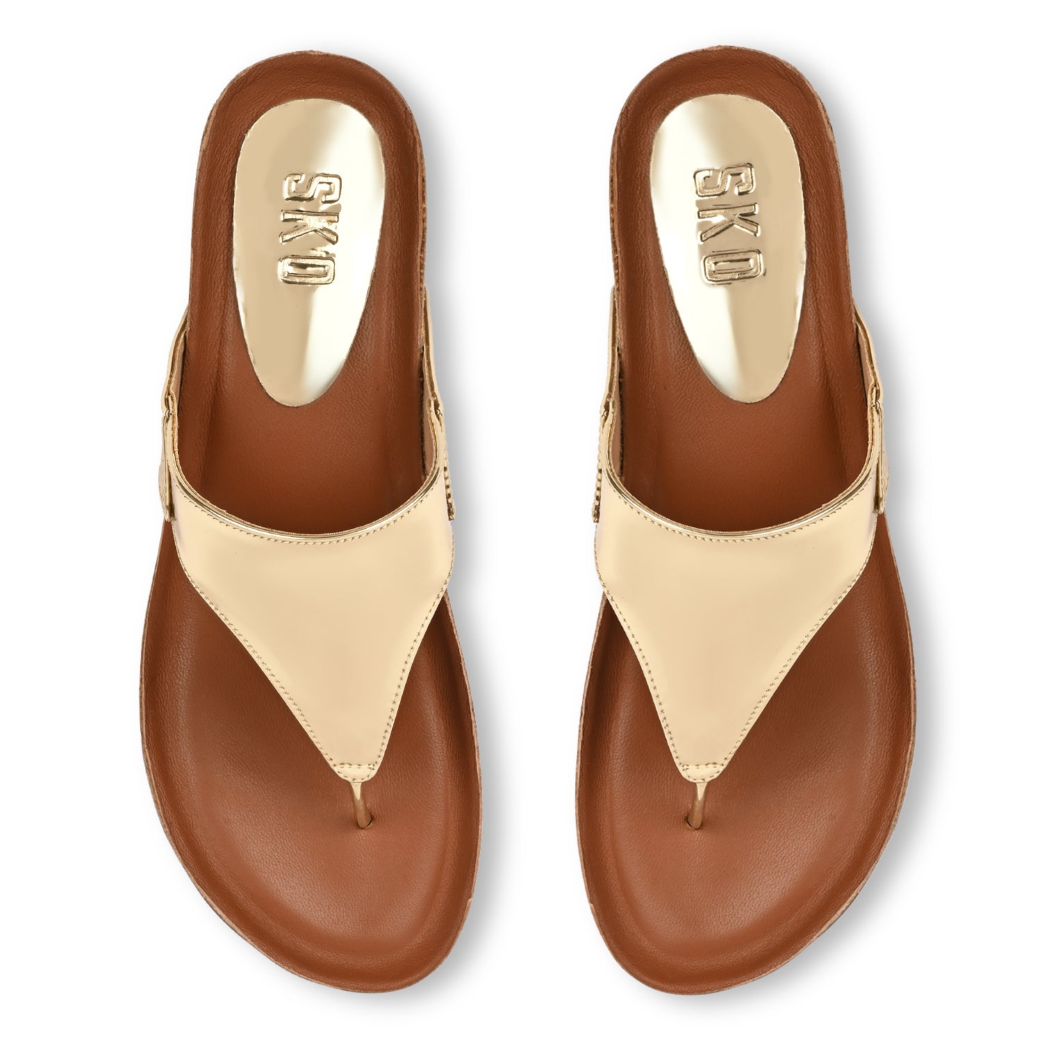 MarbellaX Cork Wedges in Gold for Women