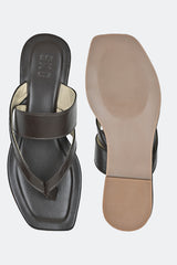 Brown Two Strap Flats