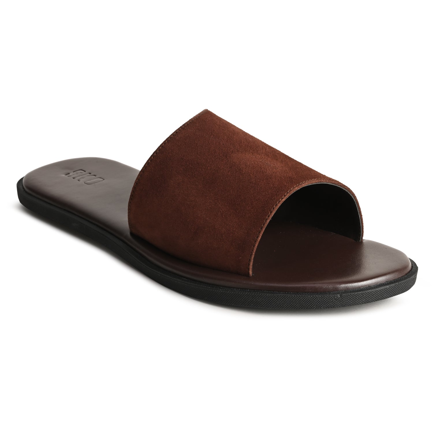 Pefki Brown Suede Slippers For Men