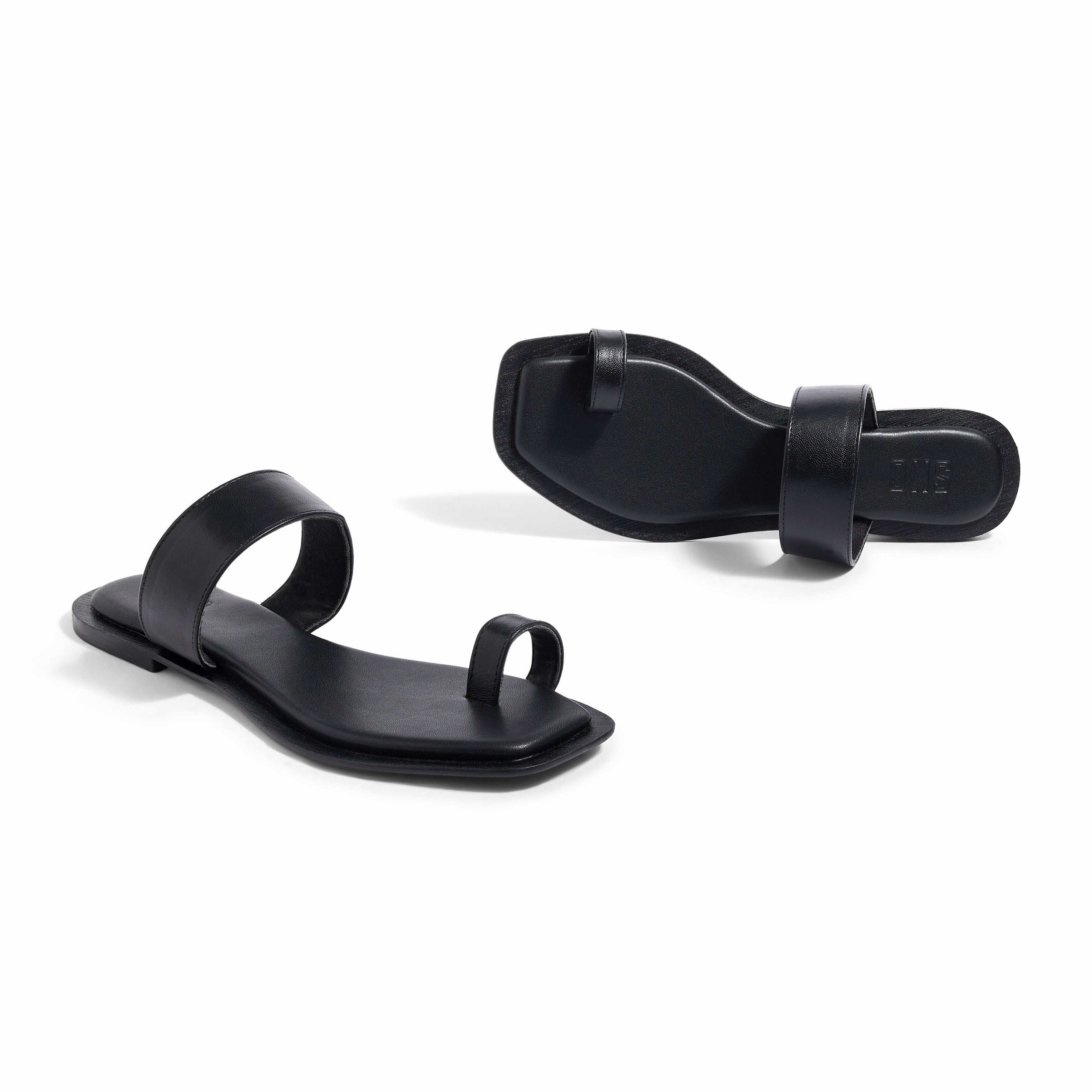 Venice Black Flat Sandal