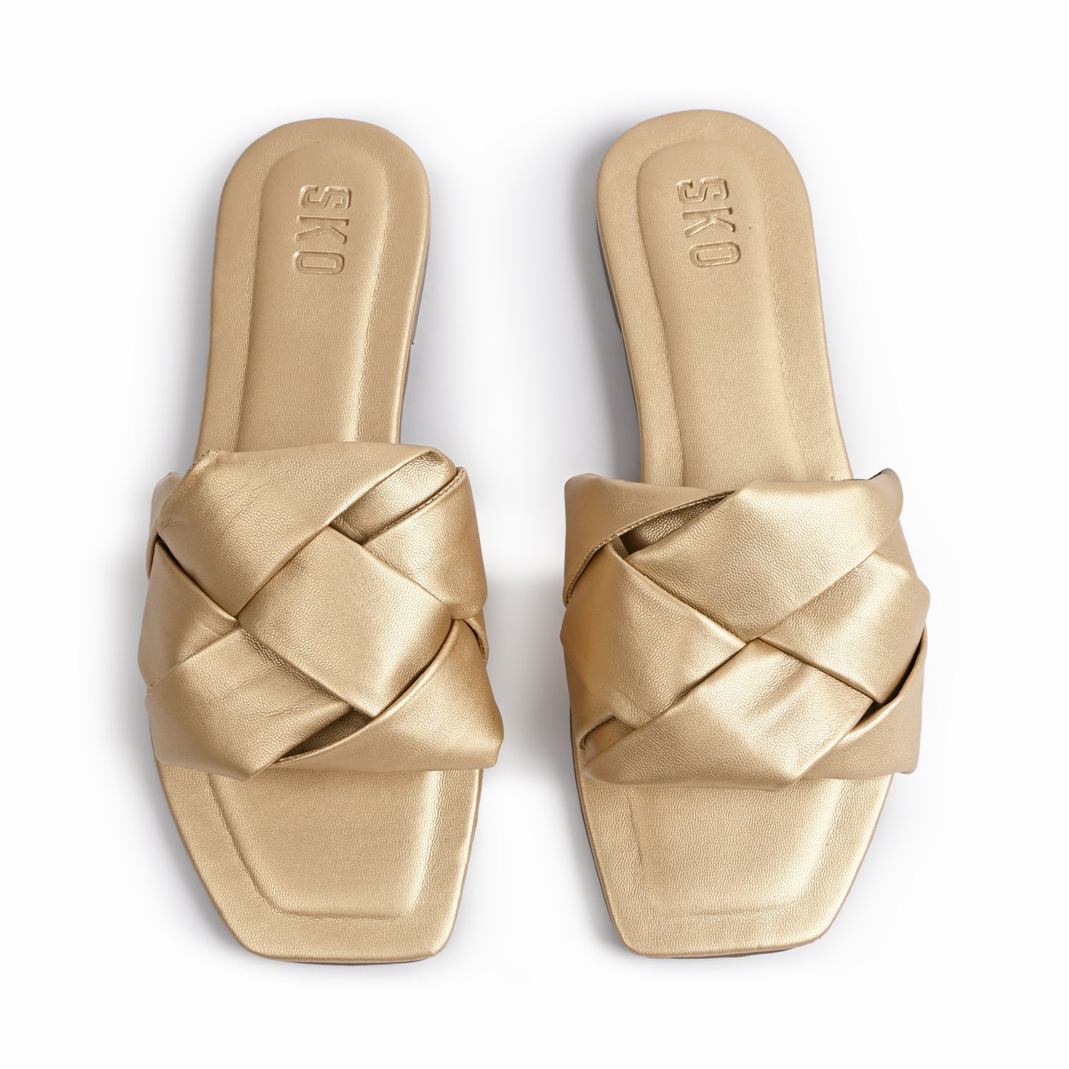 Messina Flat Sandals in Gold