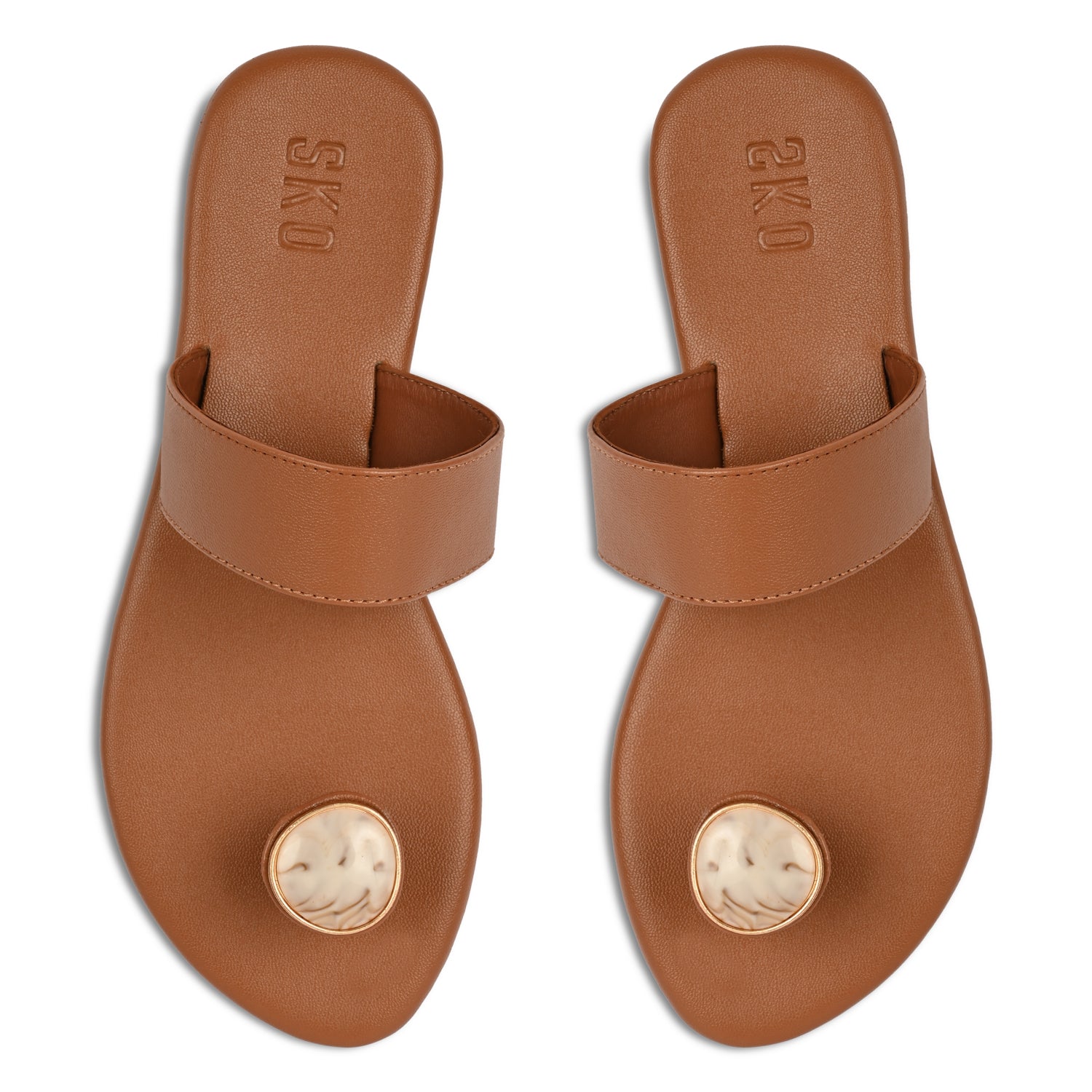 Larissa Tan Flat Sandals For Women