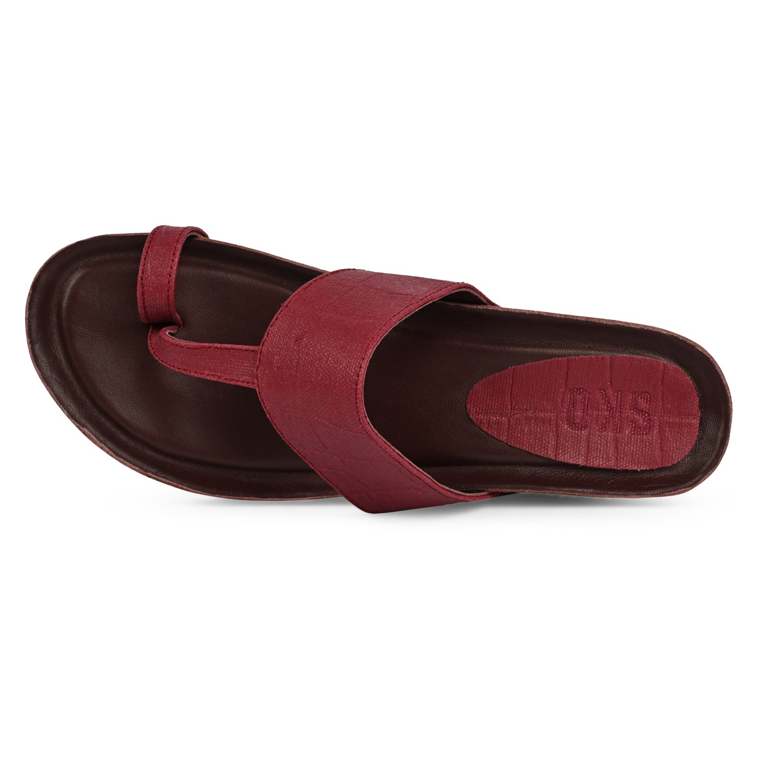 Roja Cork Kolhapuris in Maroon for Women