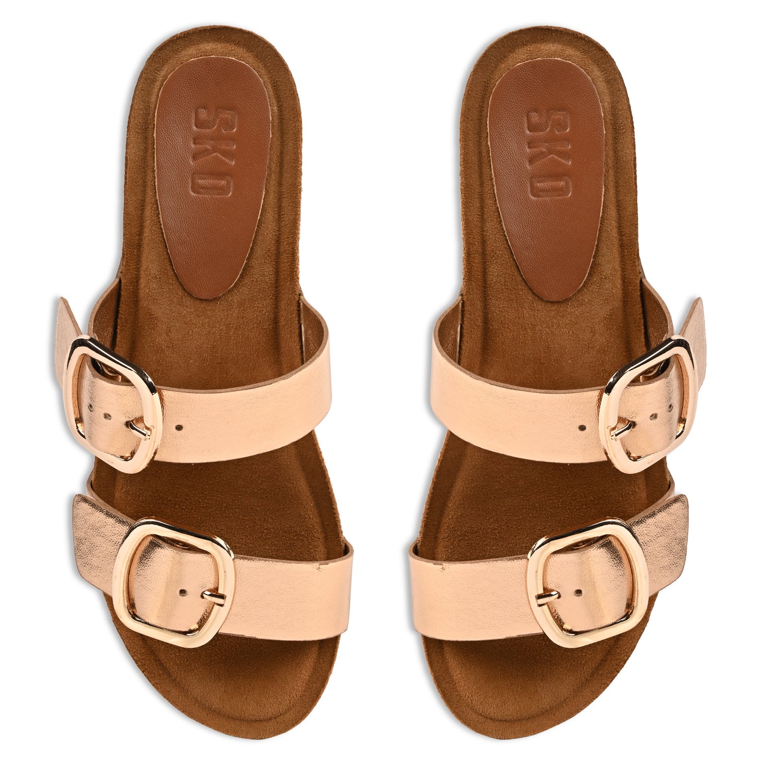 Ibiza Cork Wedges in Rose Gold for Women