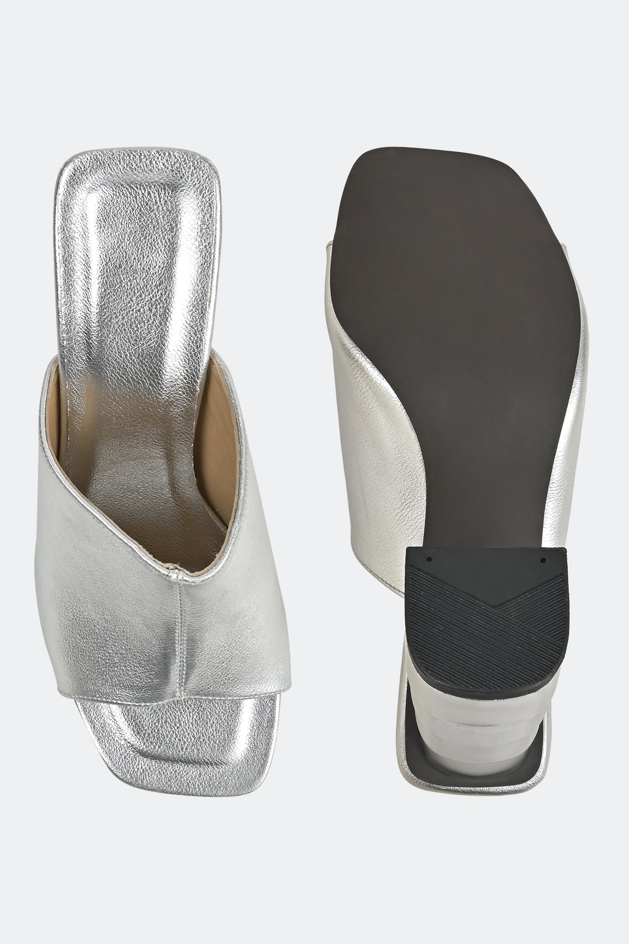 Silver Mules For Women