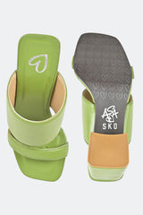 Green Two Strap Heels