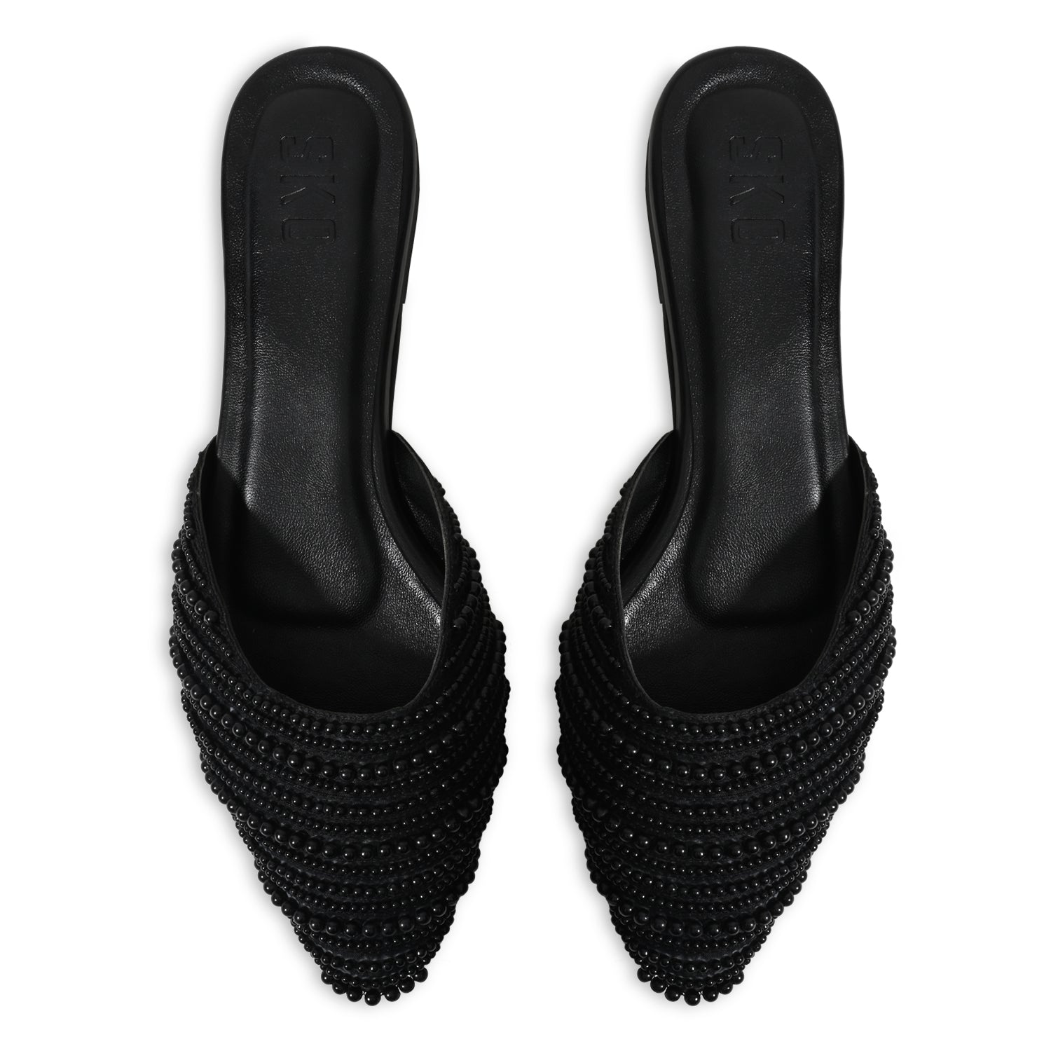 Inci Black Flat Sandals For Women