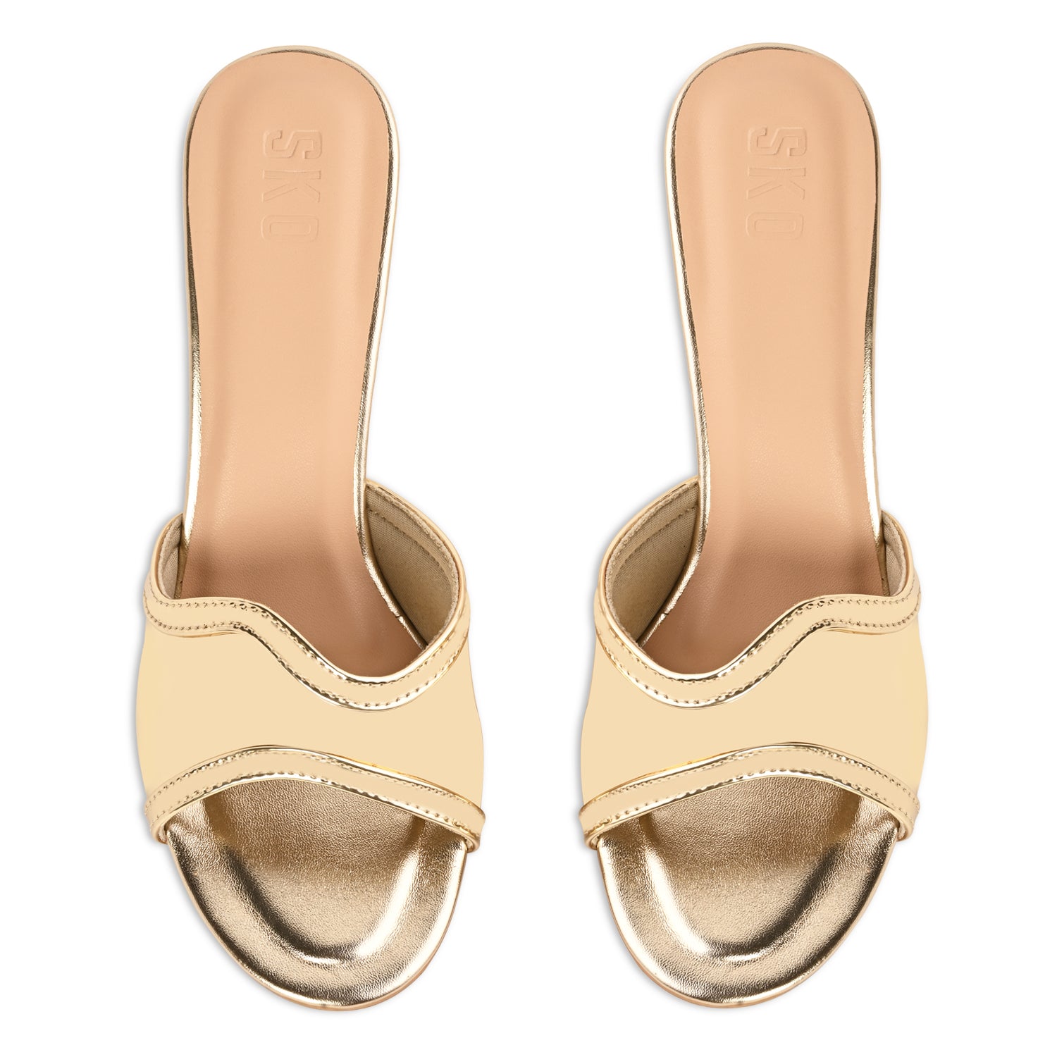 Eve in Gold Patent Heels for Women