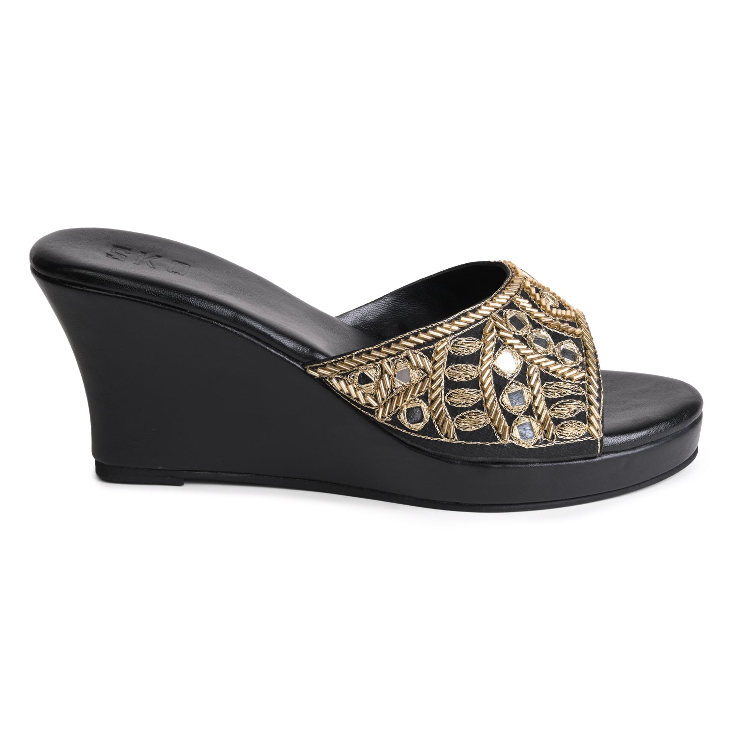 Aayna Black Wedges For Women