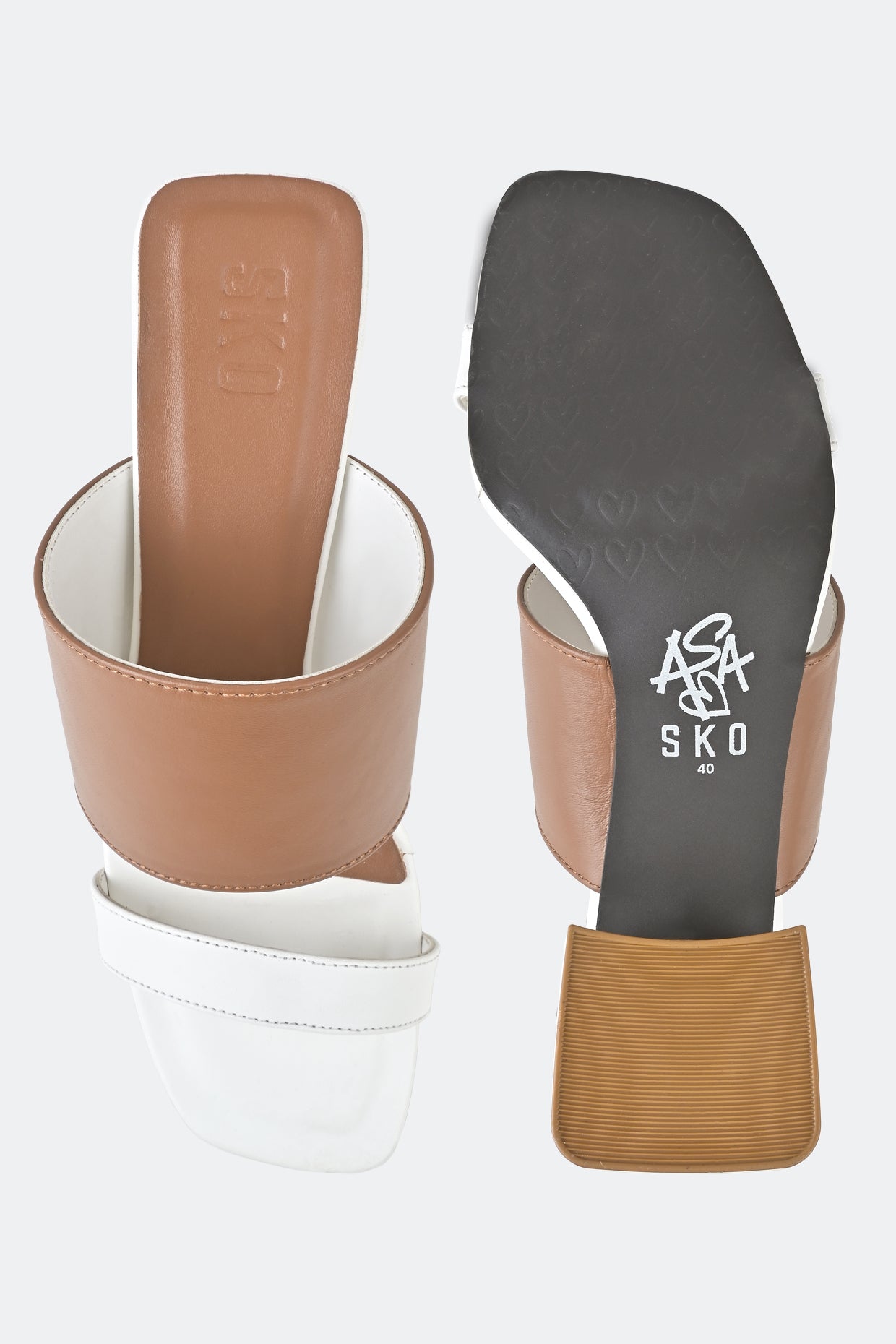 Rosa Tan/White Heels For Women