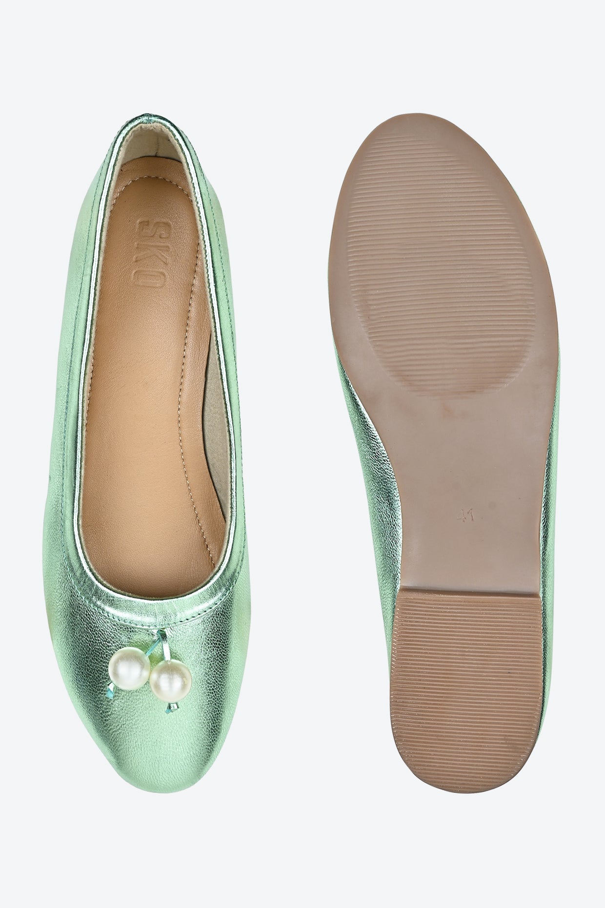 Metallic Green Ballerina for Women