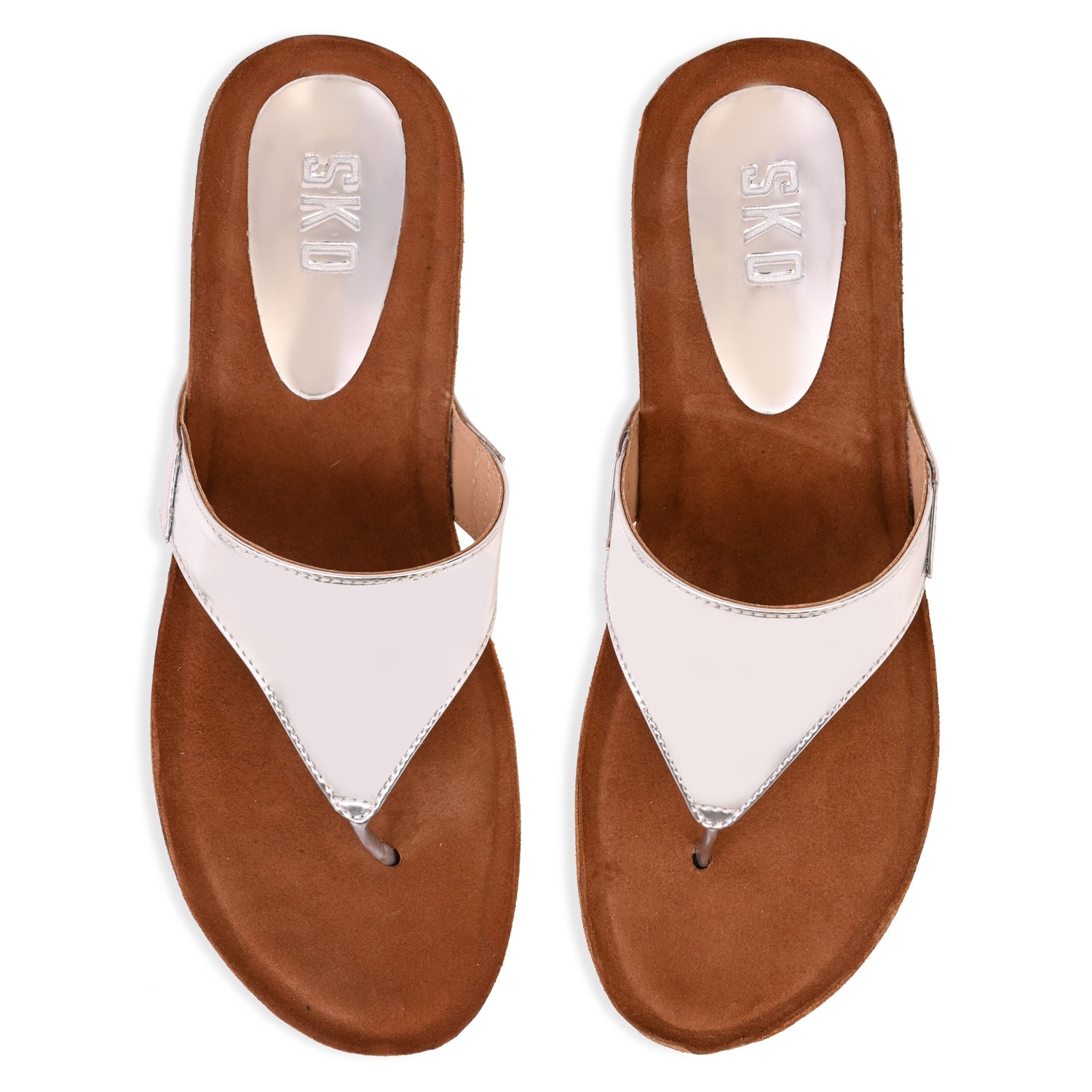 Marbella Cork Wedges in Silver for Women