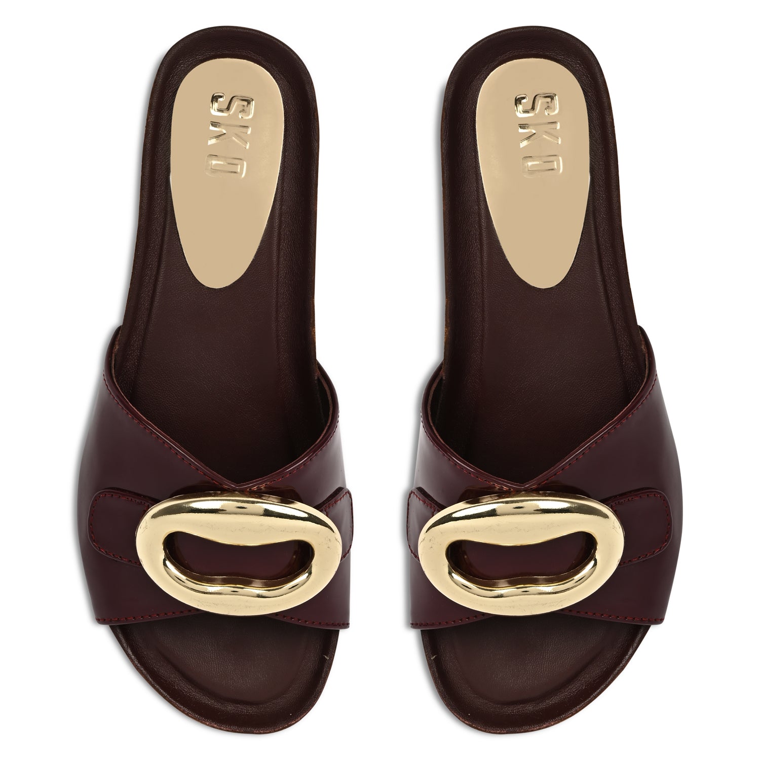 Baza Cork Wedges in Maroon for Women
