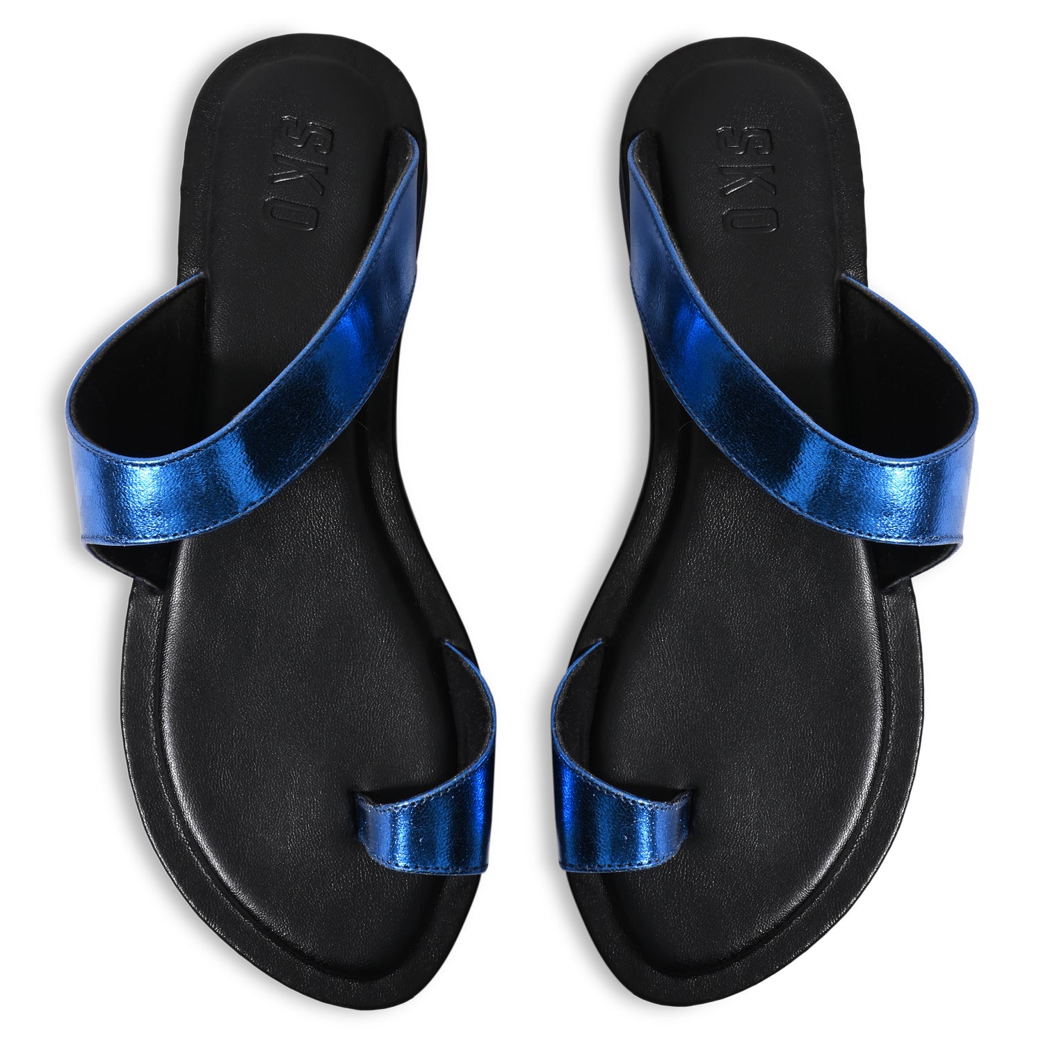 Pisa Metallic Blue Sandals For Women