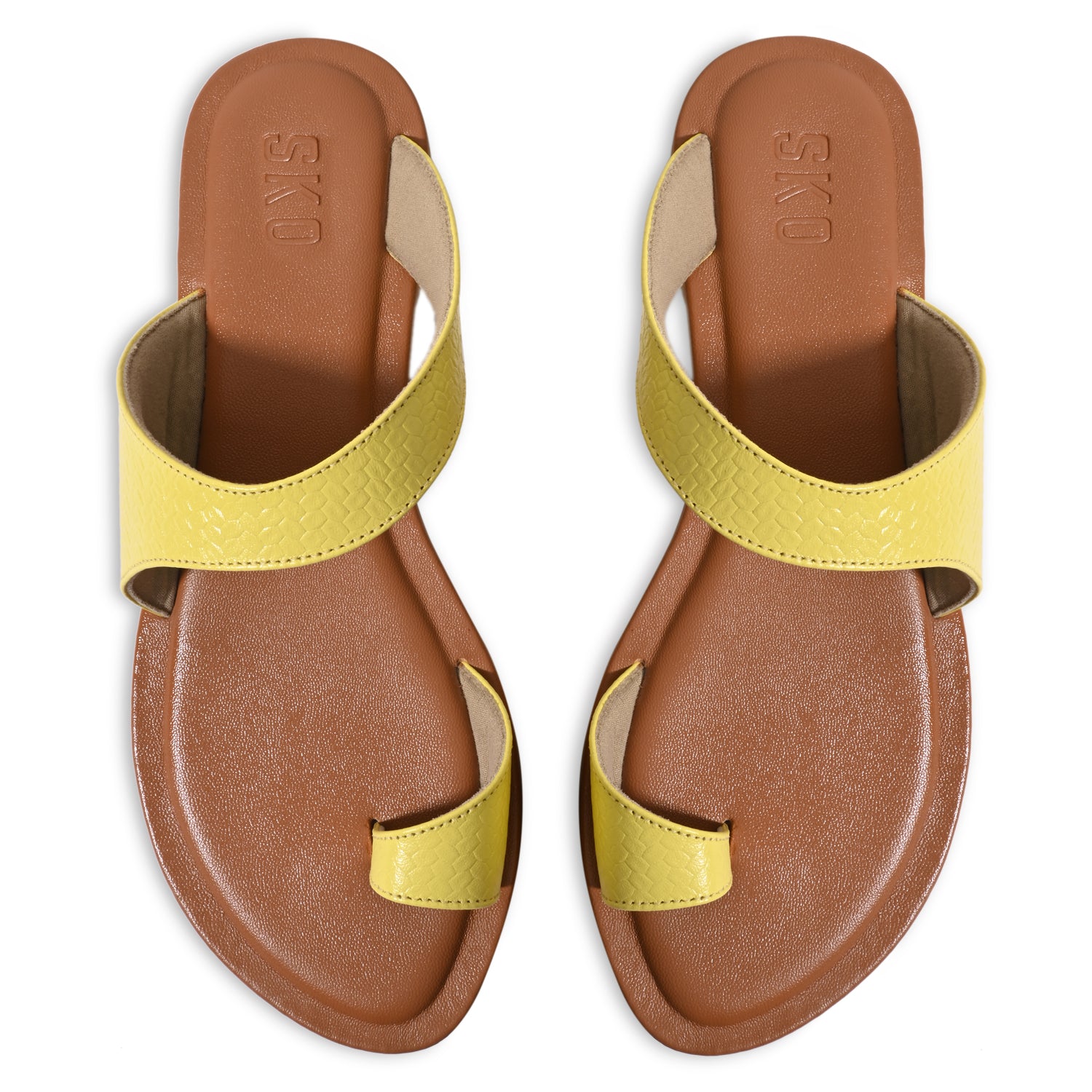 Pisa Yellow Flat Sandals For Women