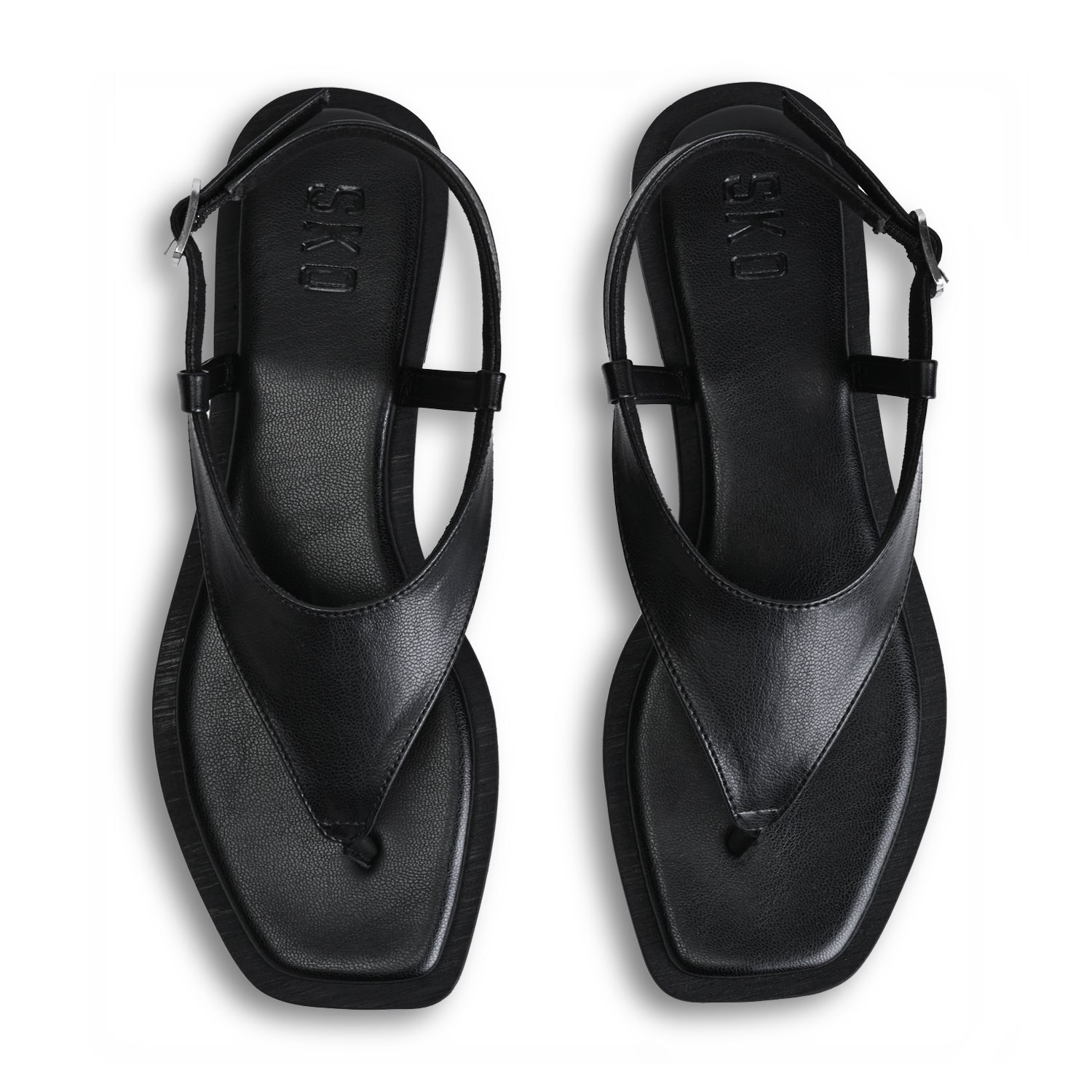 Lecce Black Flat Sandal