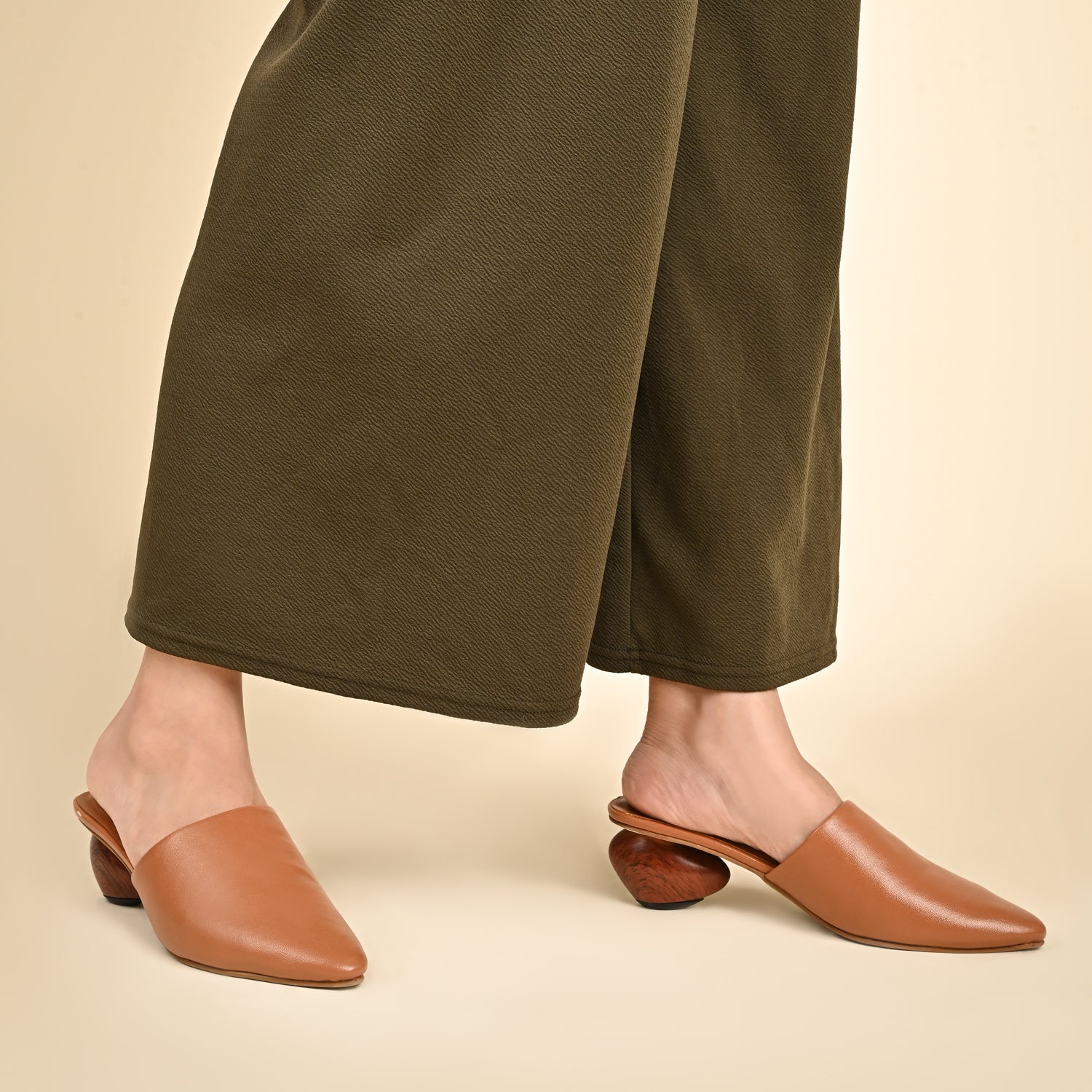 CobbleX Tan Mule Heels For Women