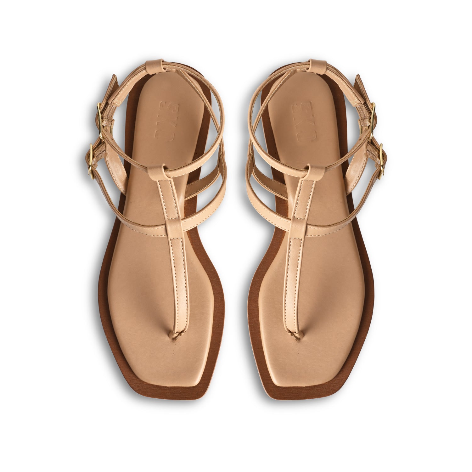 Milano Nude Flat Sandals For Women