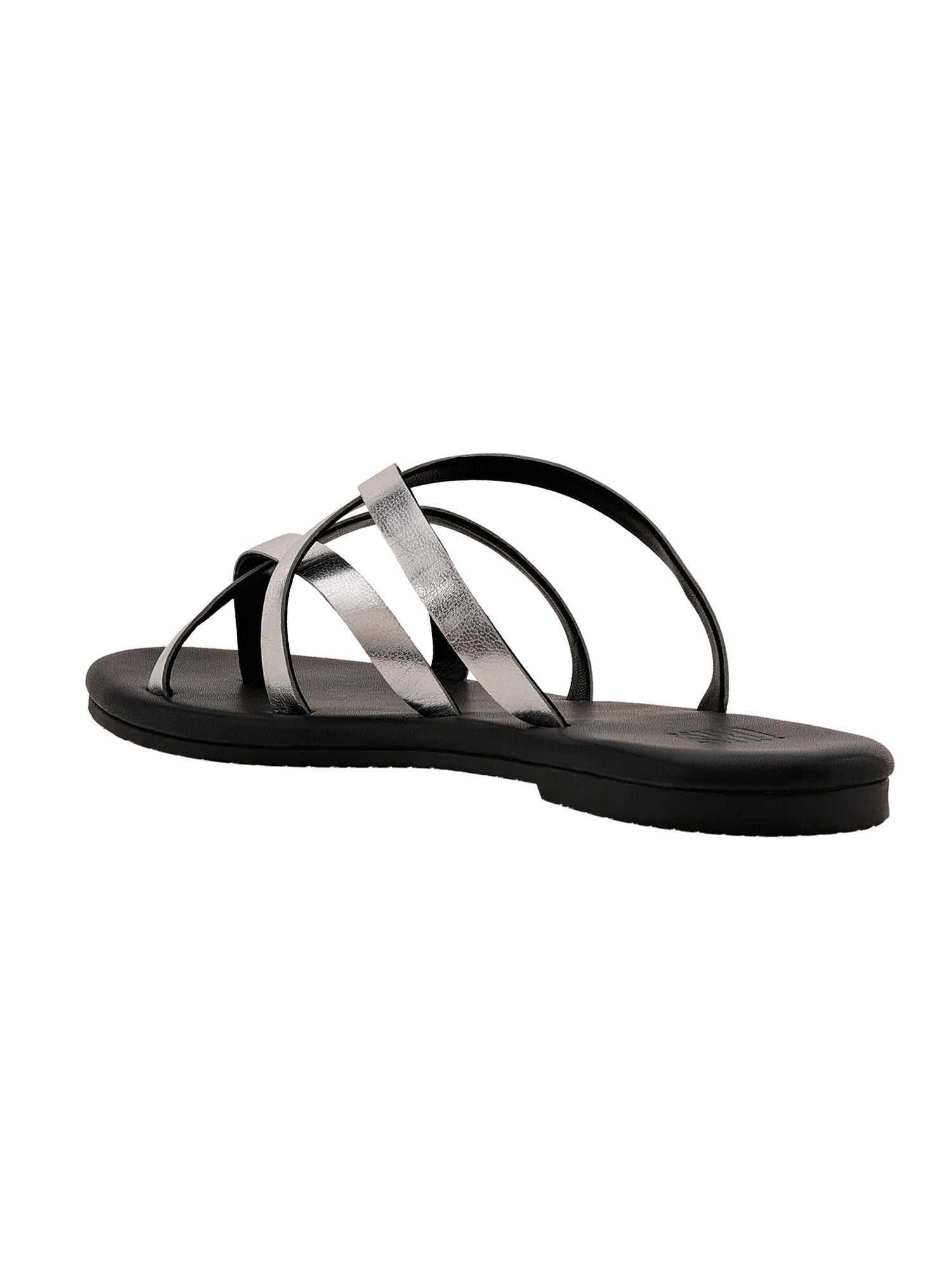 Salvadore Flat Sandals in Silver