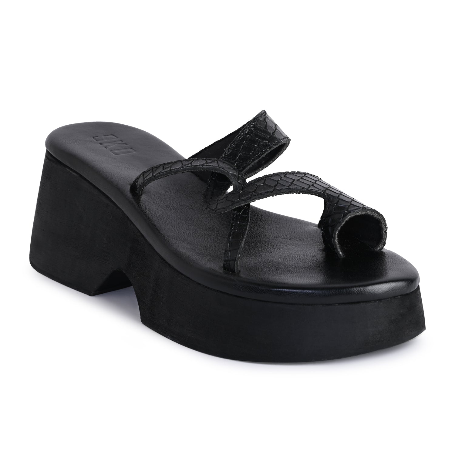 Bolzano Black Platform Sandals For Women