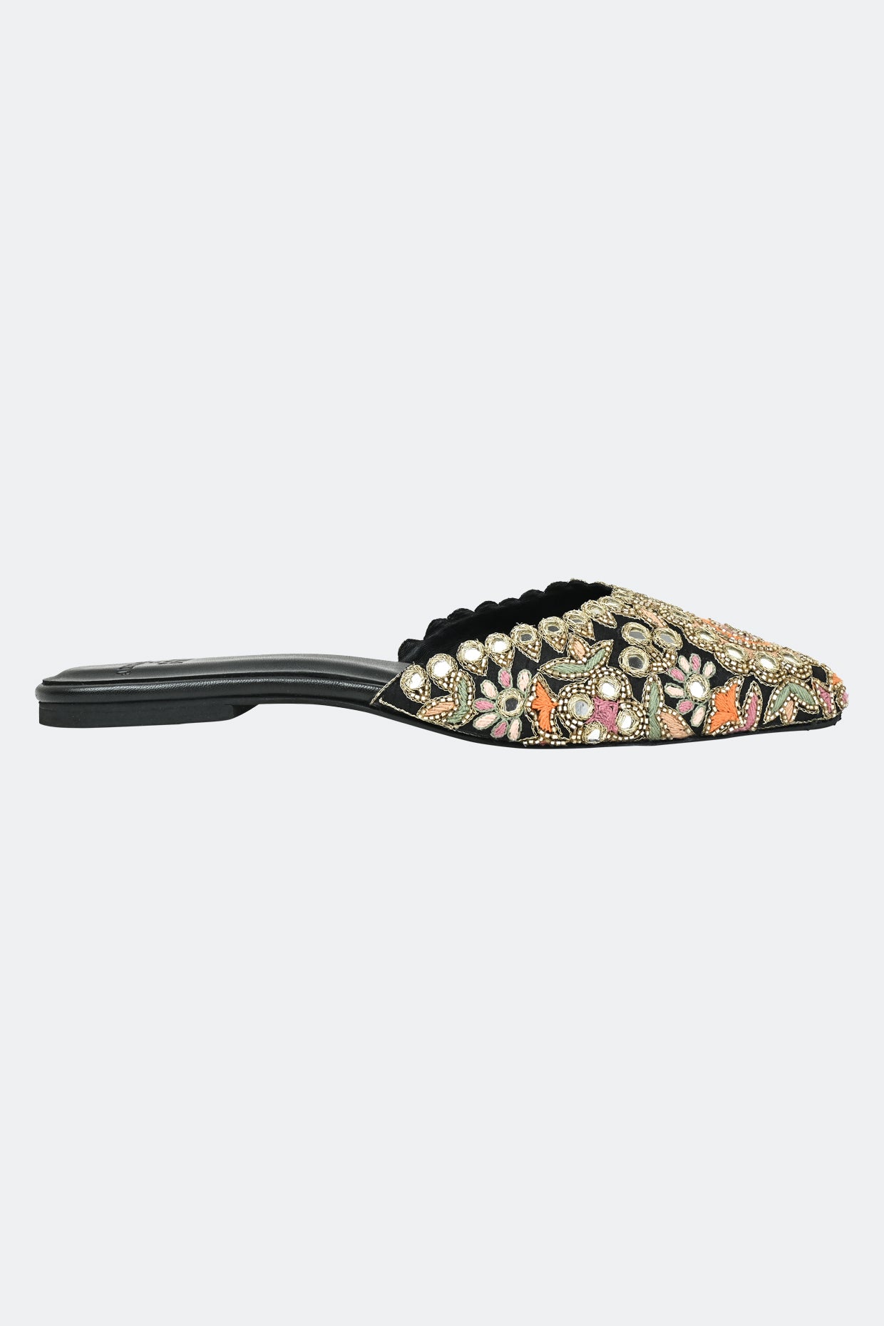 Glimmering Floral Mules For Women