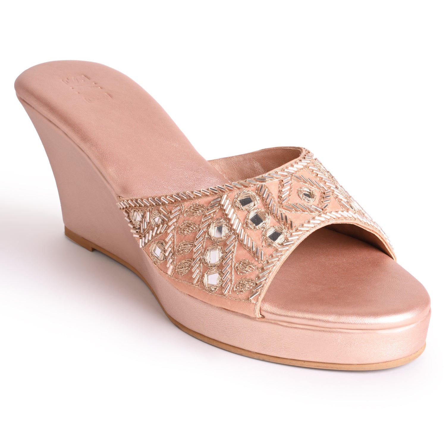 Aayna Rose Gold Wedges For Women