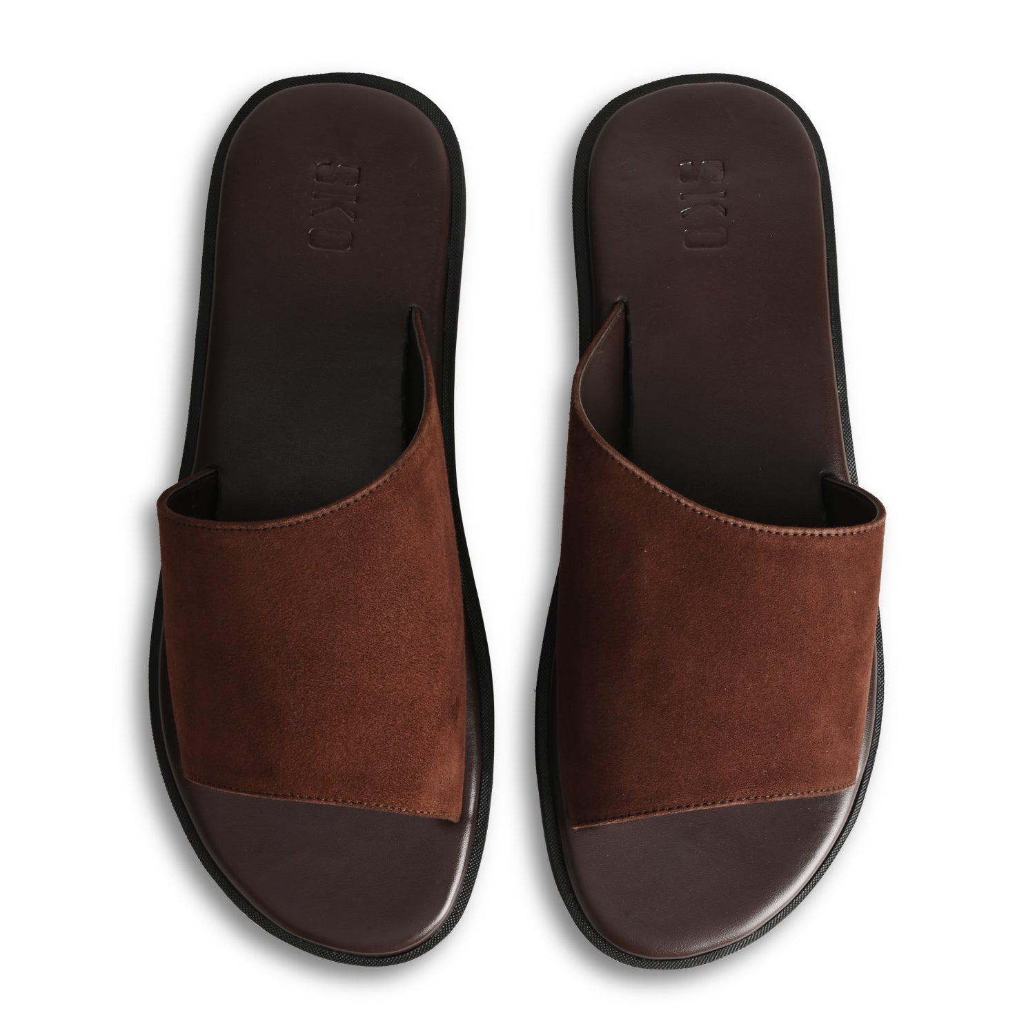 Pefki Brown Suede Slippers For Men