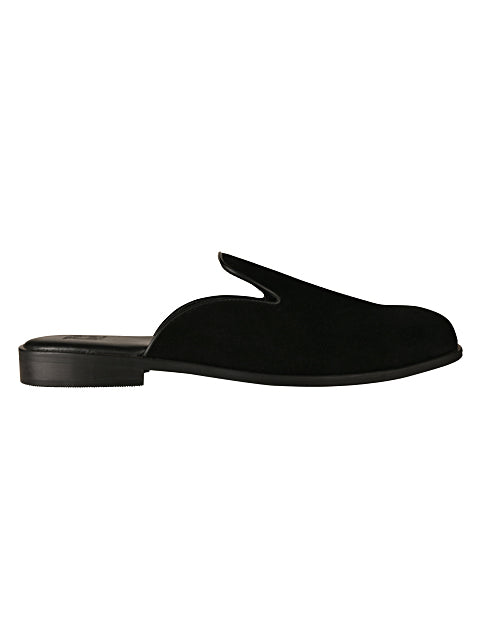 Henry Suede Mules in Black