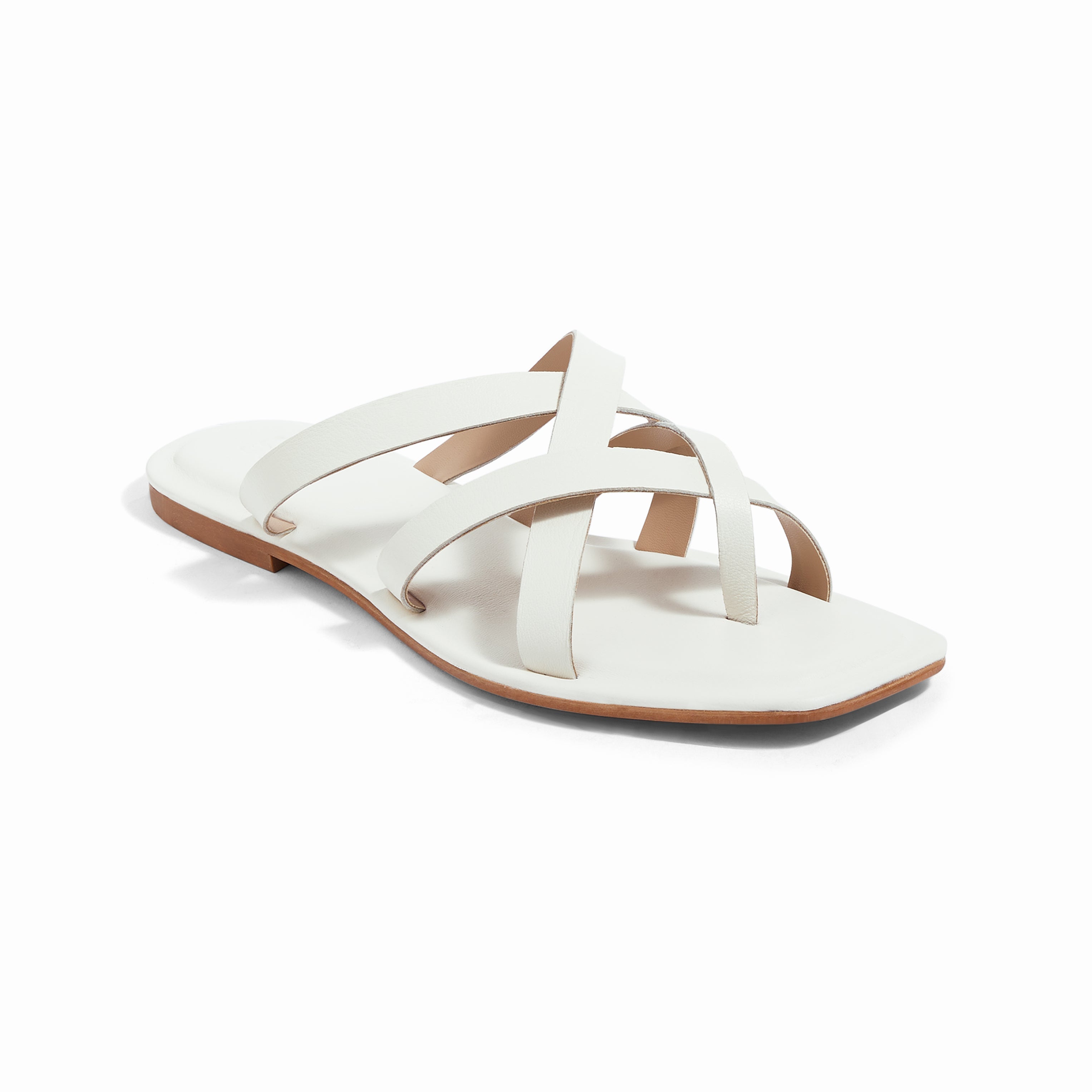 Salvadore Flat Sandals in Ivory