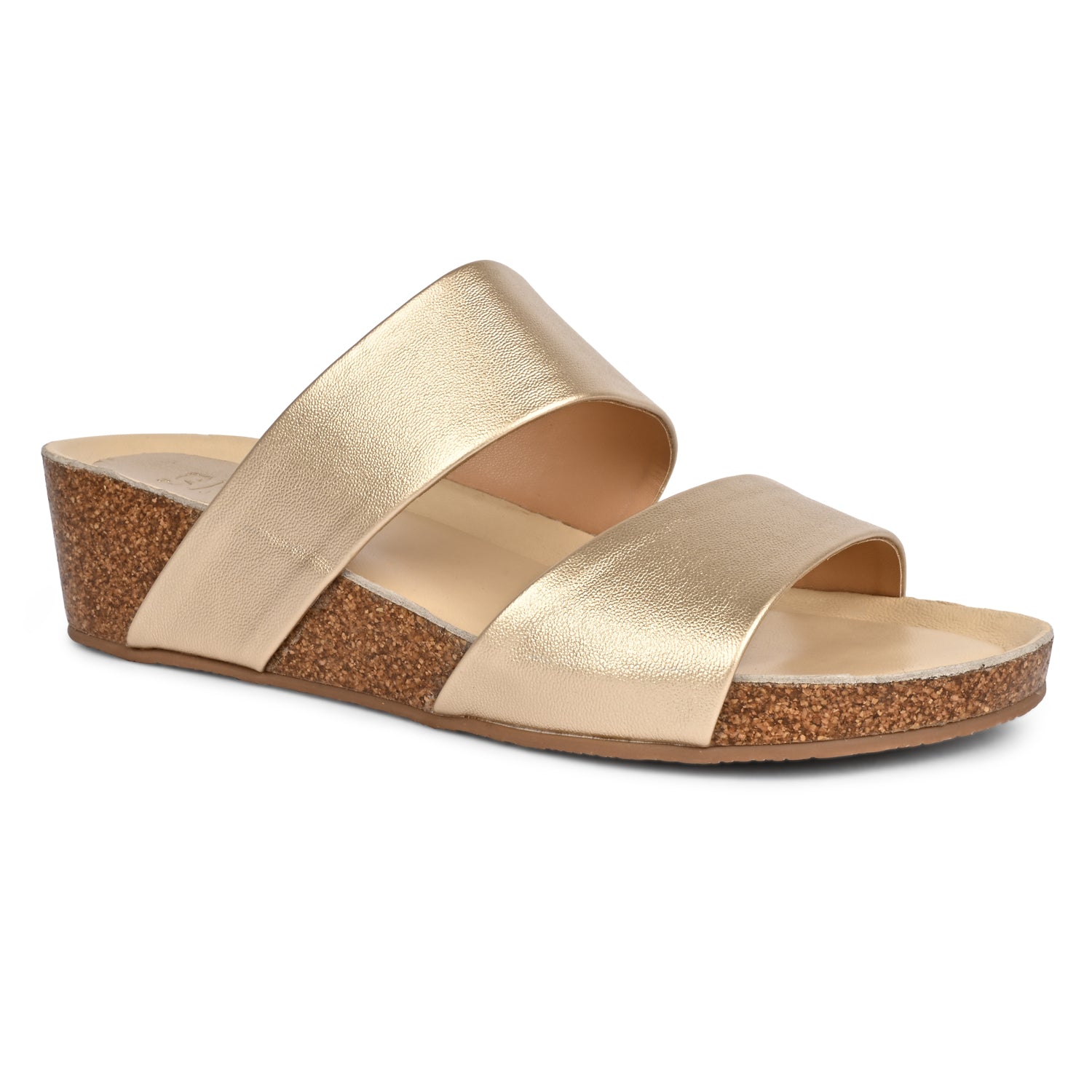 Alicante Cork Wedges in Gold for Women