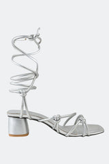 Vegan Silver Knotted Sandals