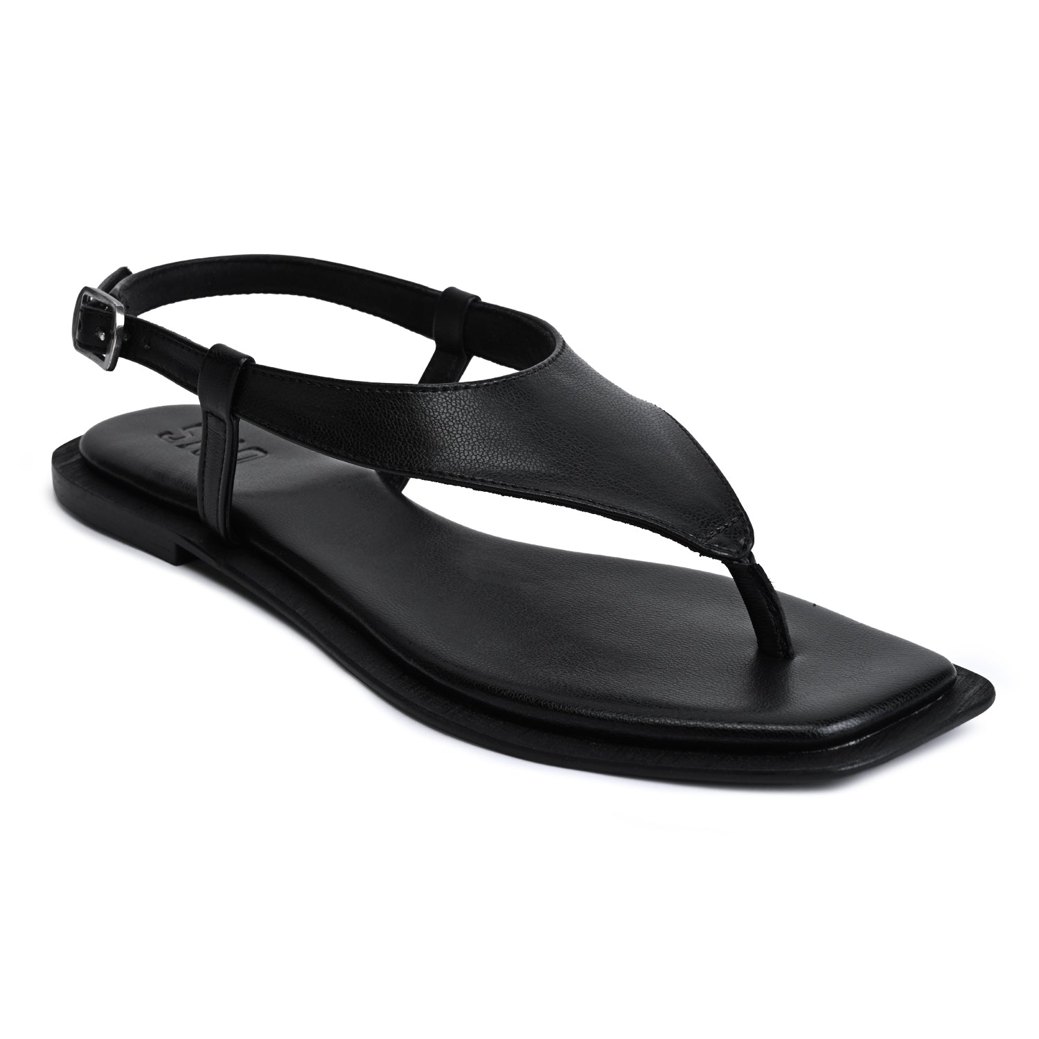 Lecce Black Flat Sandal