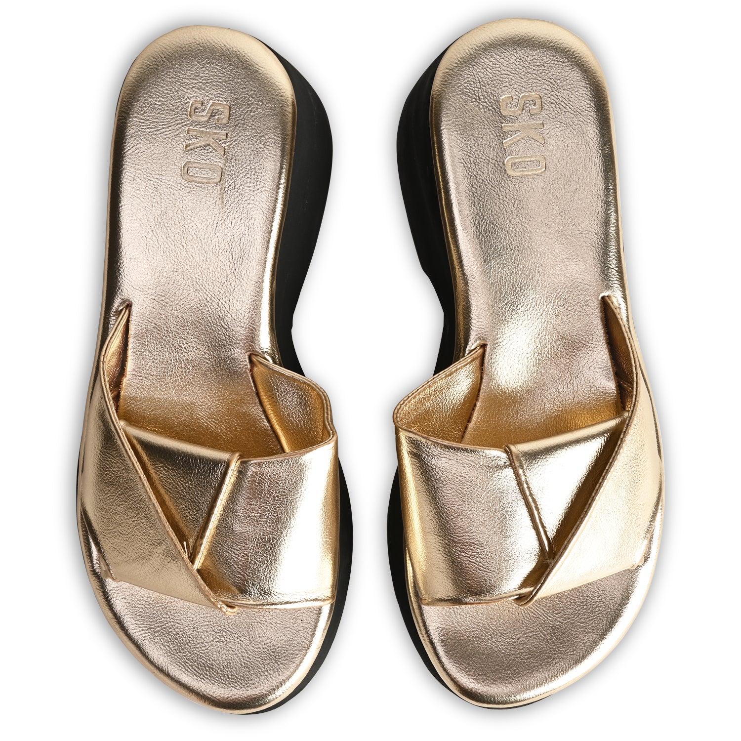 Naples Gold Platform Heels For Women