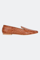 Tan Croc Loafers
