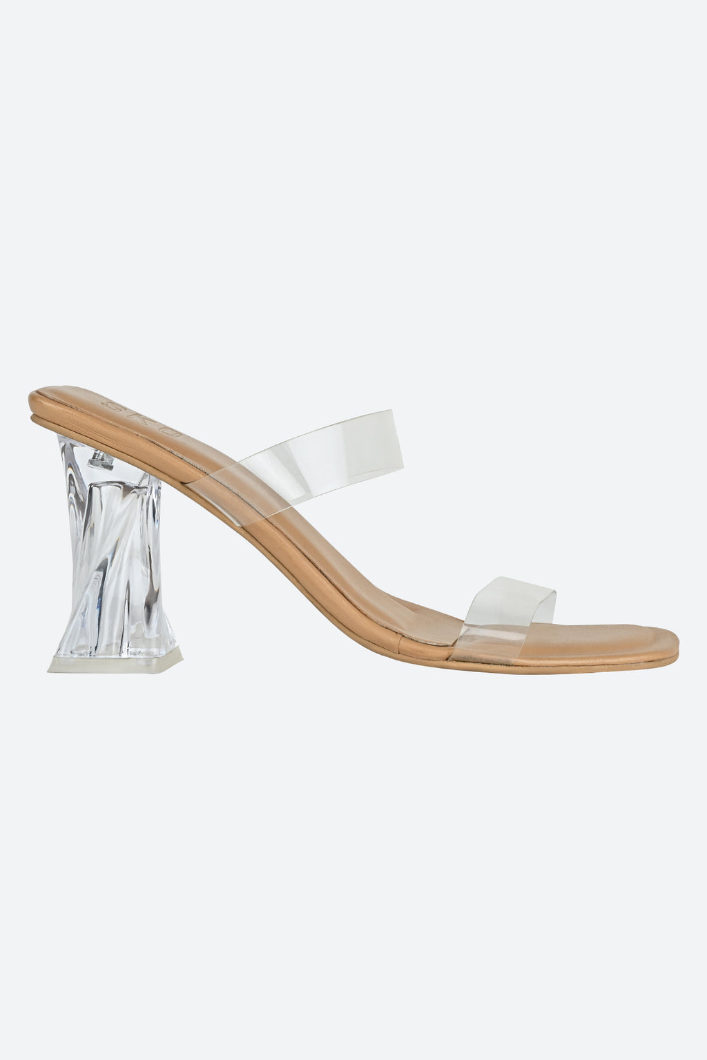 Transparent strap best sale block heels