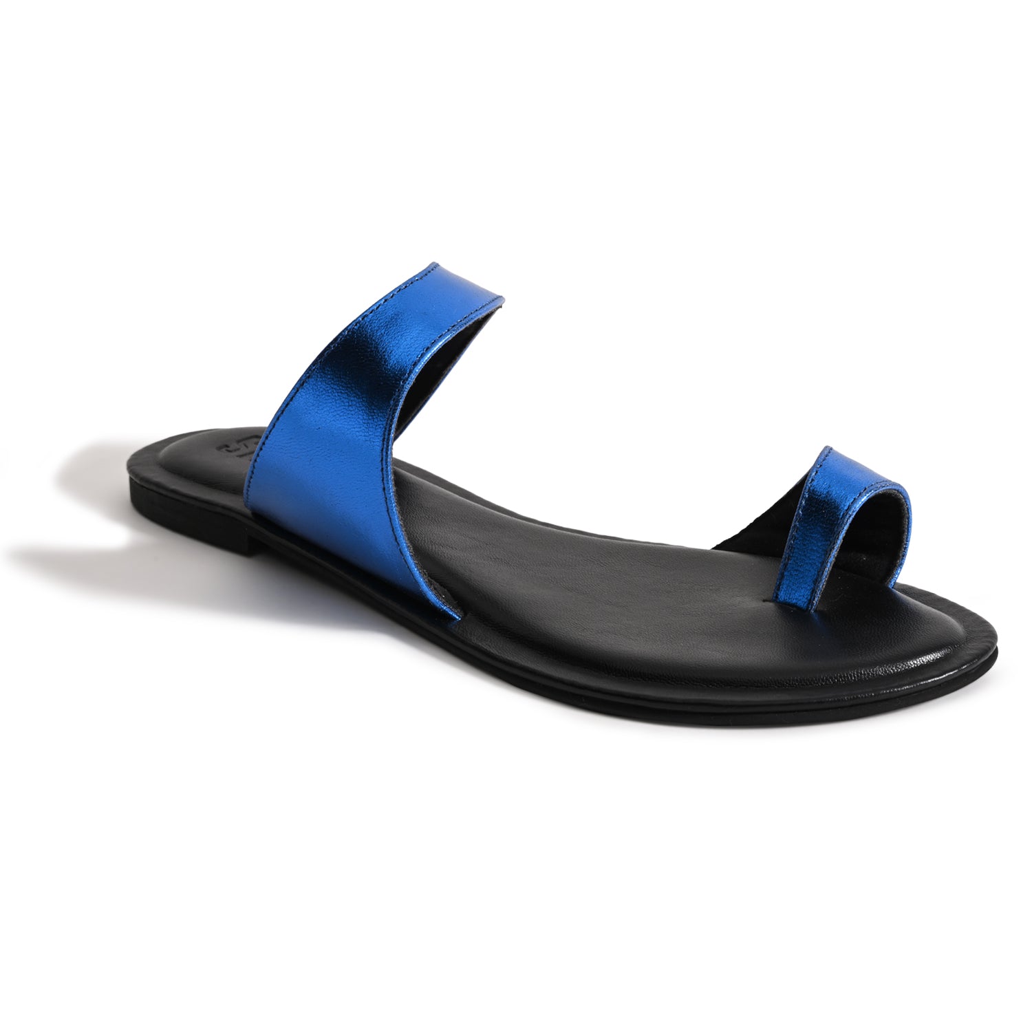 Pisa Metallic Blue Sandals For Women