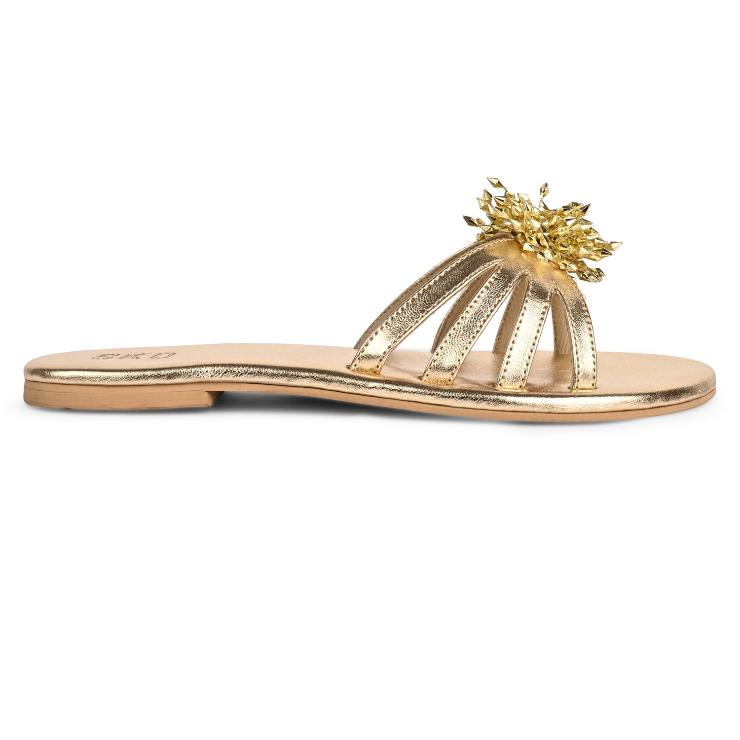 Sana Gold Flat Sandals For Women