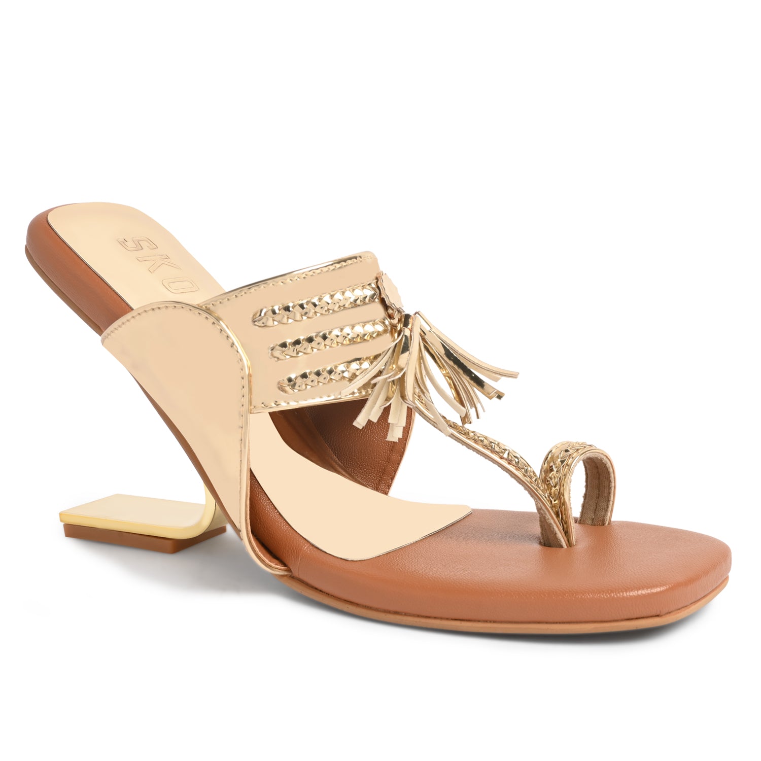 Kolhapuri in Fondi Gold for Women