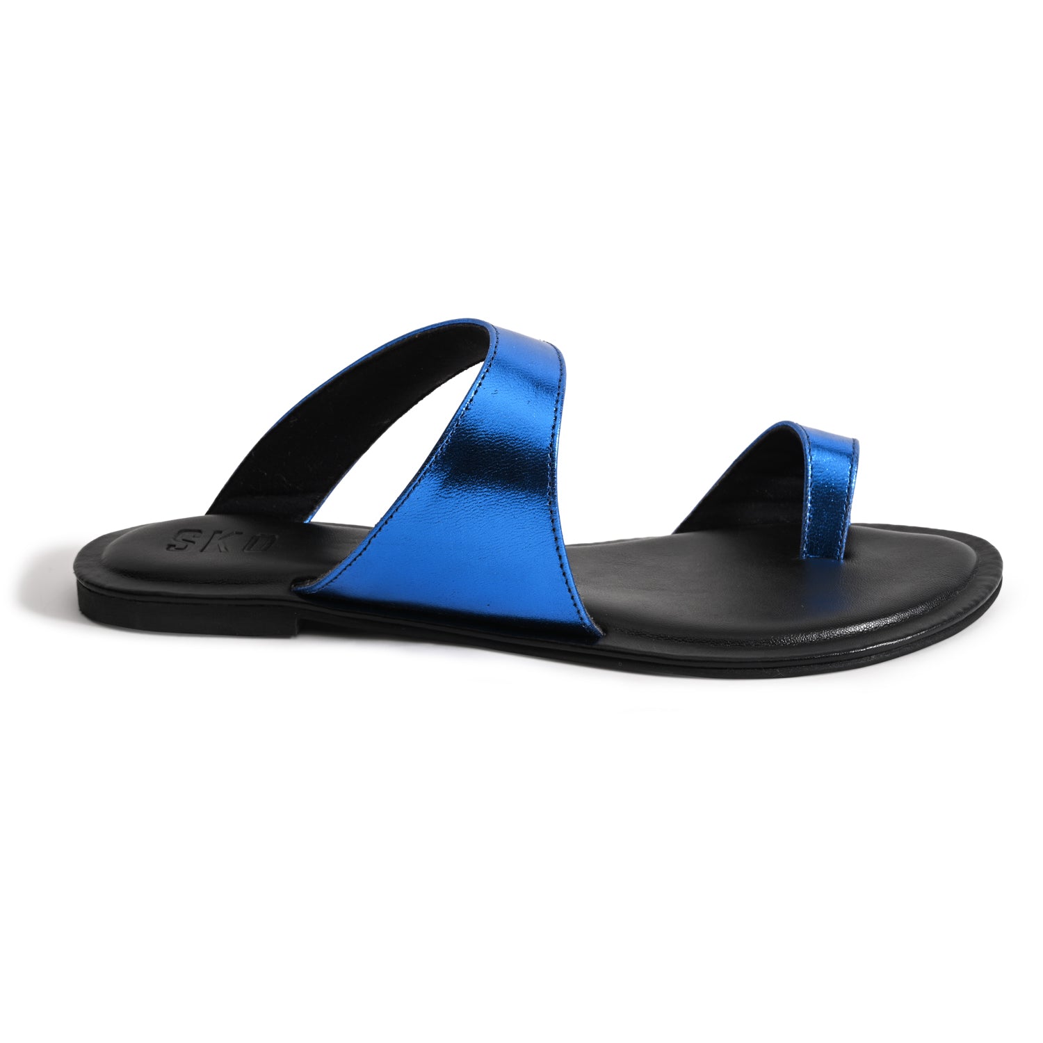 Pisa Metallic Blue Sandals For Women