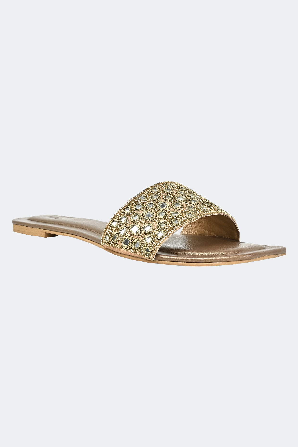 Luxe Reflective Gold Slip-ons For Women