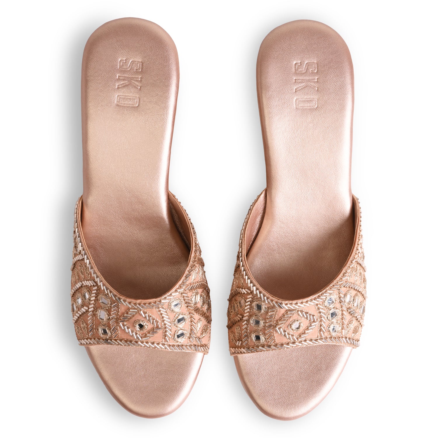 Aayna Rose Gold Wedges For Women