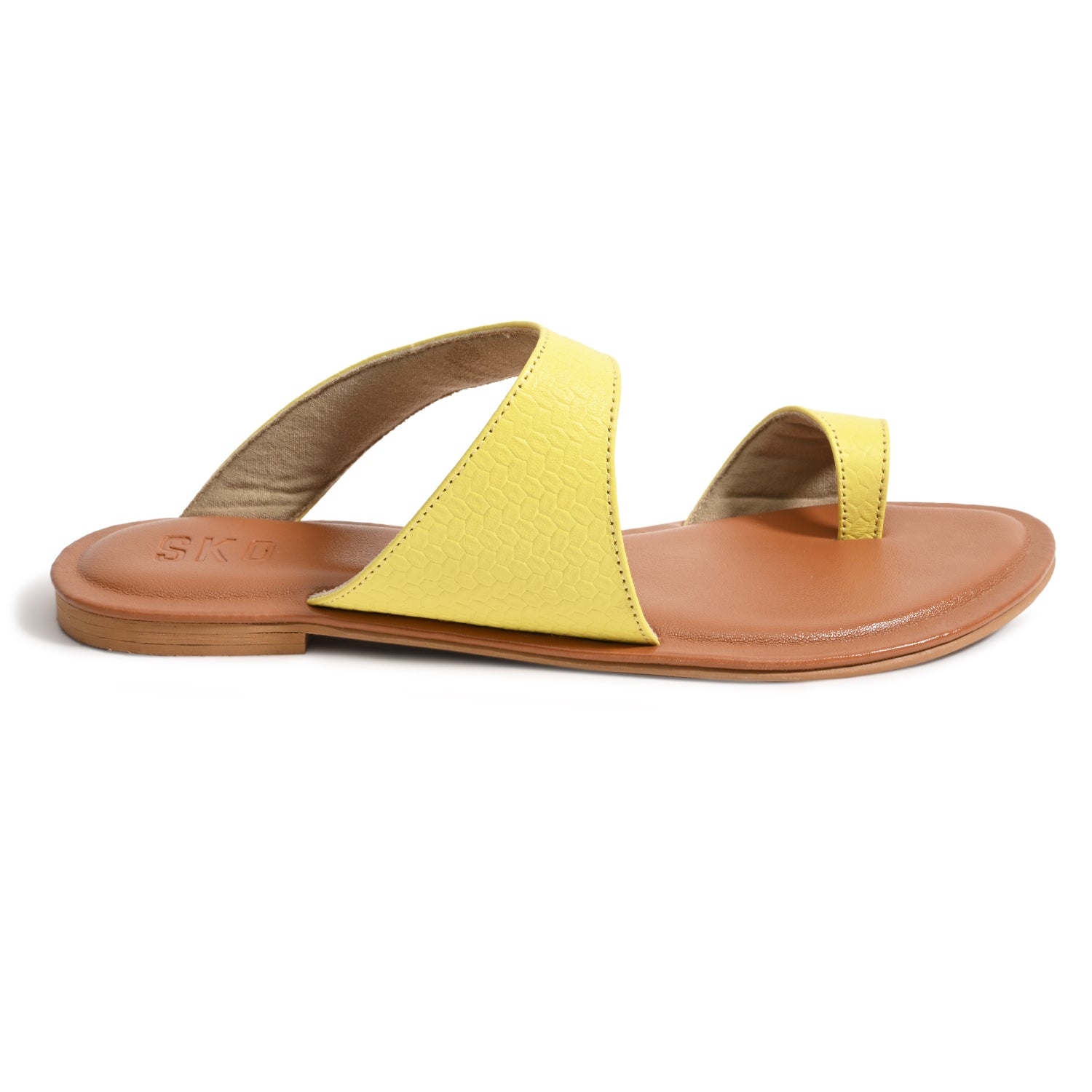 Pisa Yellow Flat Sandals For Women