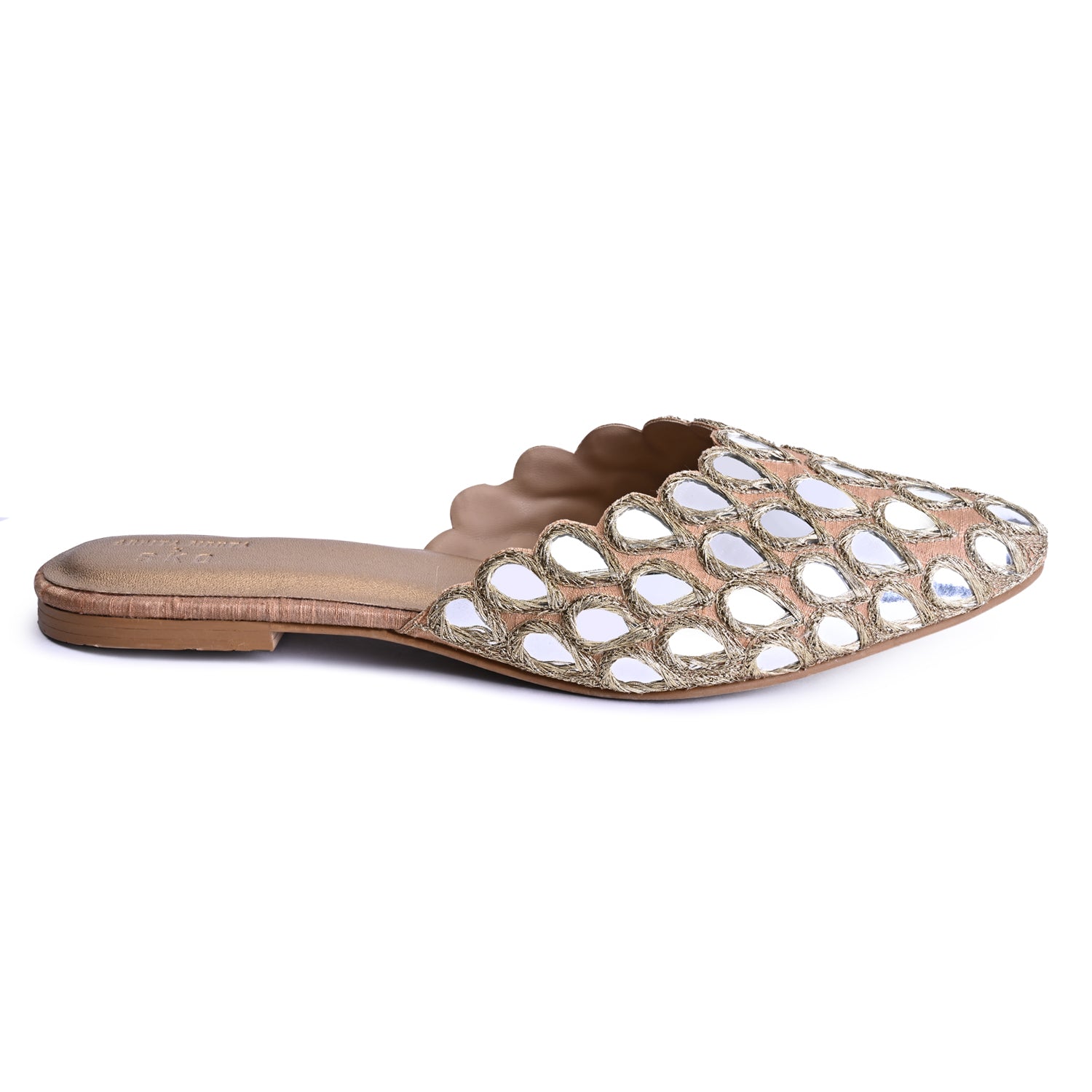 Glimmering Gold Mules For Women