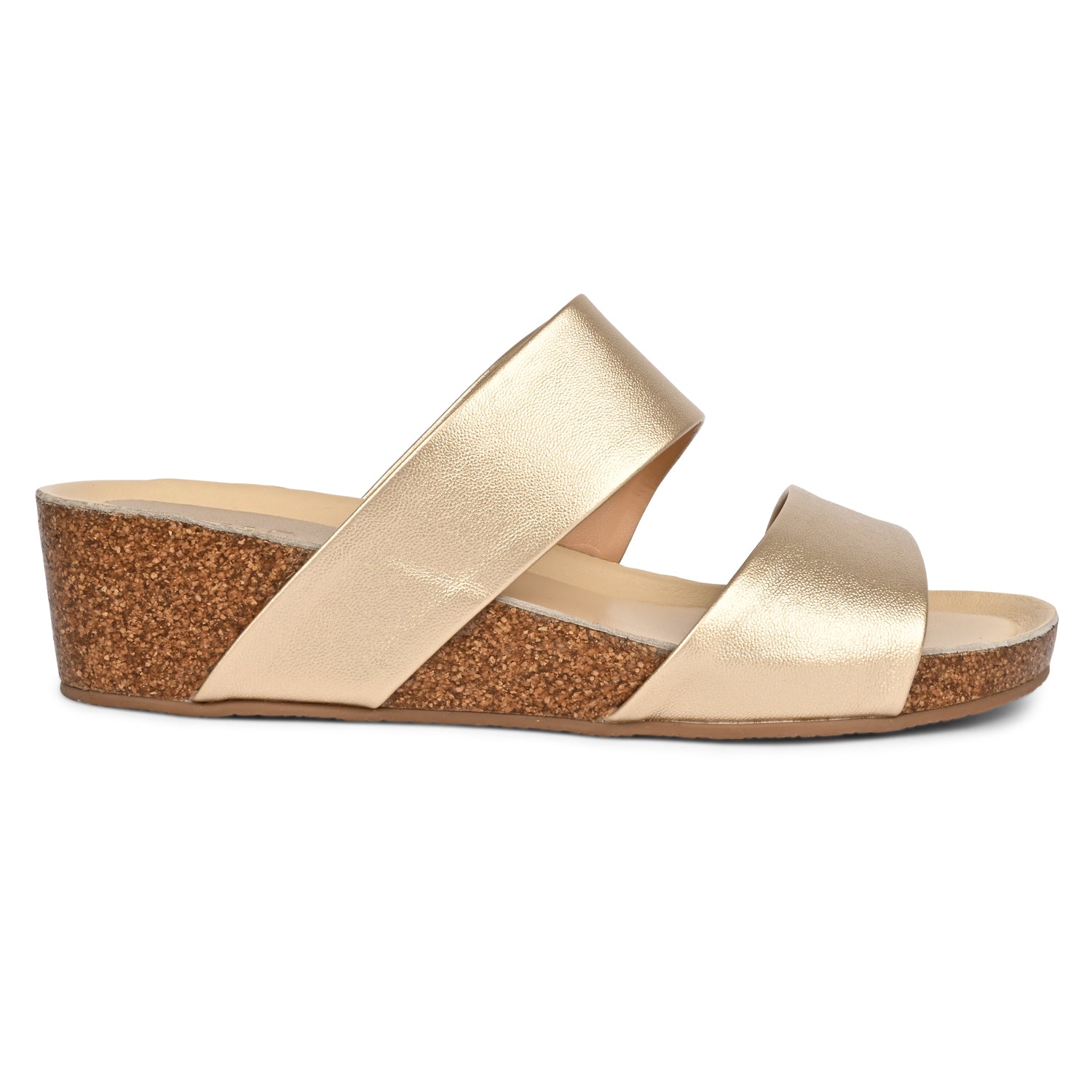 Alicante Cork Wedges in Gold for Women