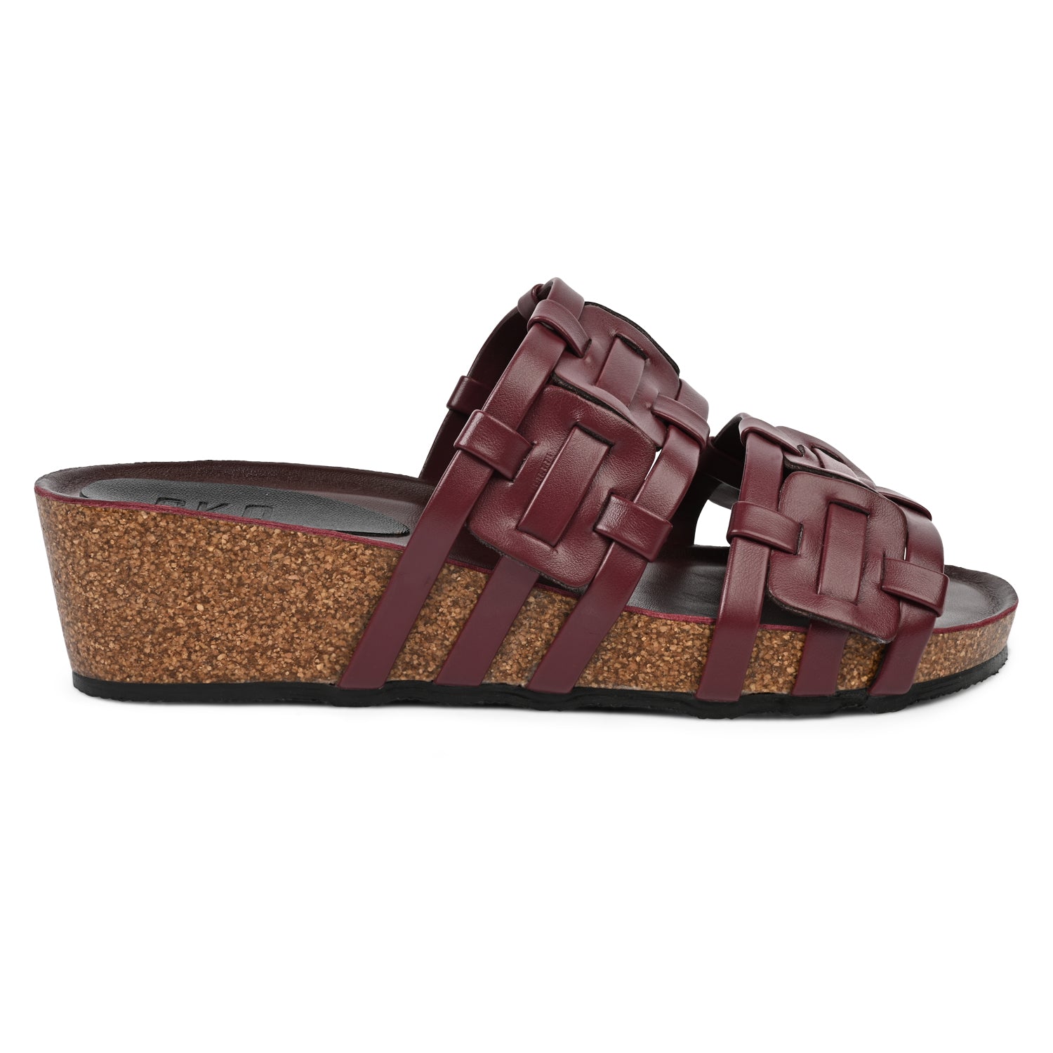 Malaga Cork Wedges in Maroon for Women